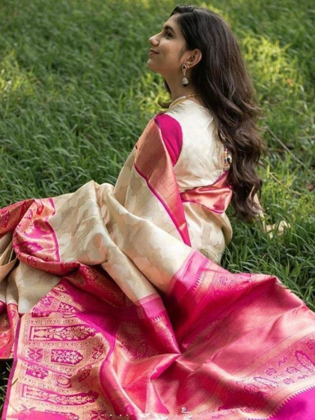 revika Woven Design Zari Art Silk Designer Kanjeevaram Saree thumbnail 3