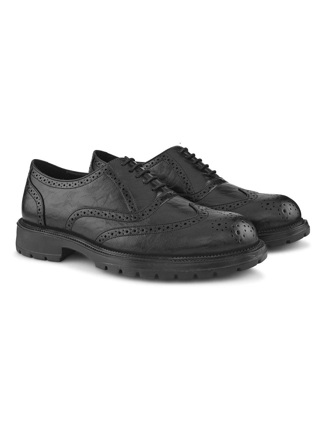House of Pataudi Men Textured Formal Brogues thumbnail 6