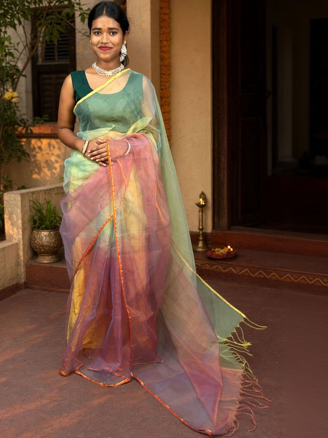 Sandhya Saree Creations Ombre Organza Fusion Sarees - view 1