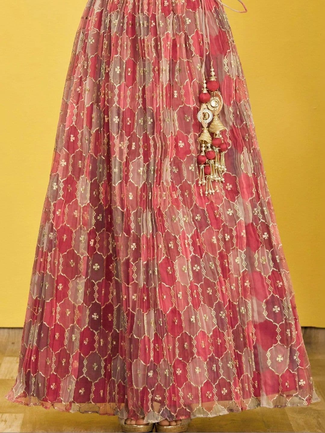 Zeel Clothing Embroidered Semi-Stitched Lehenga & Unstitched Blouse With Dupatta thumbnail 5