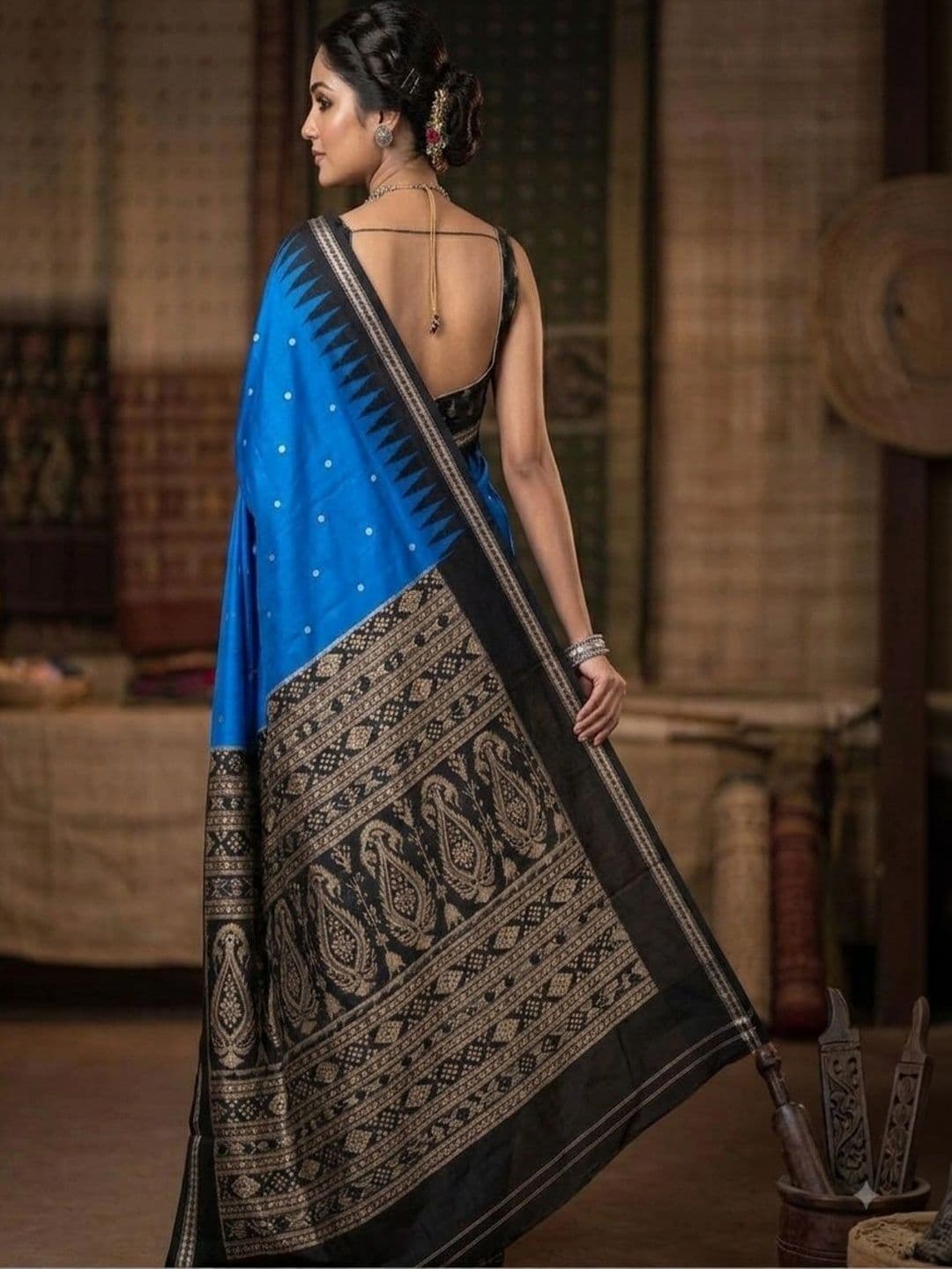SHOPSILK Woven Design Zari Art Silk Sambalpuri Saree thumbnail 6
