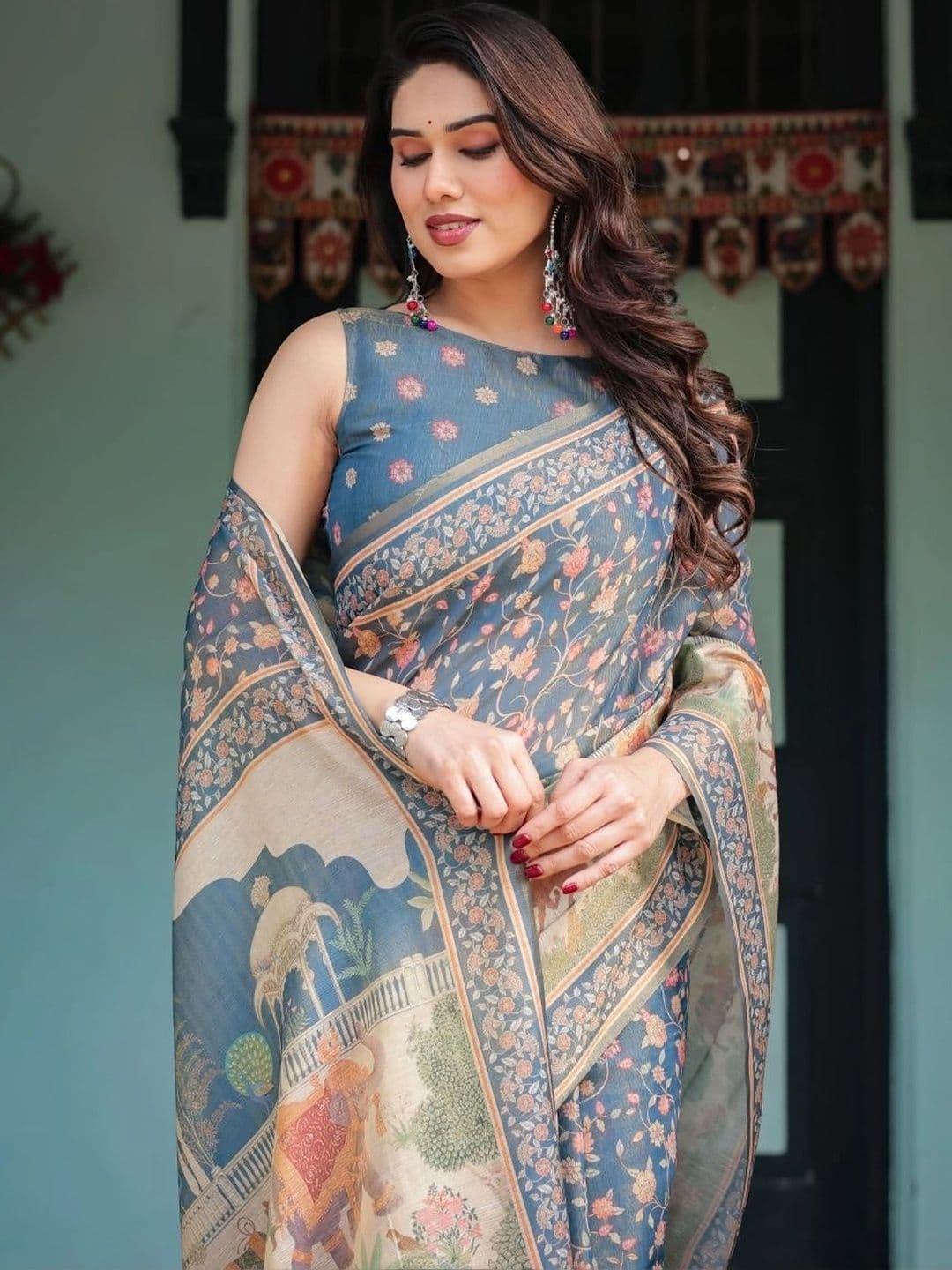 Suha Paisley Art Silk Saree thumbnail 3