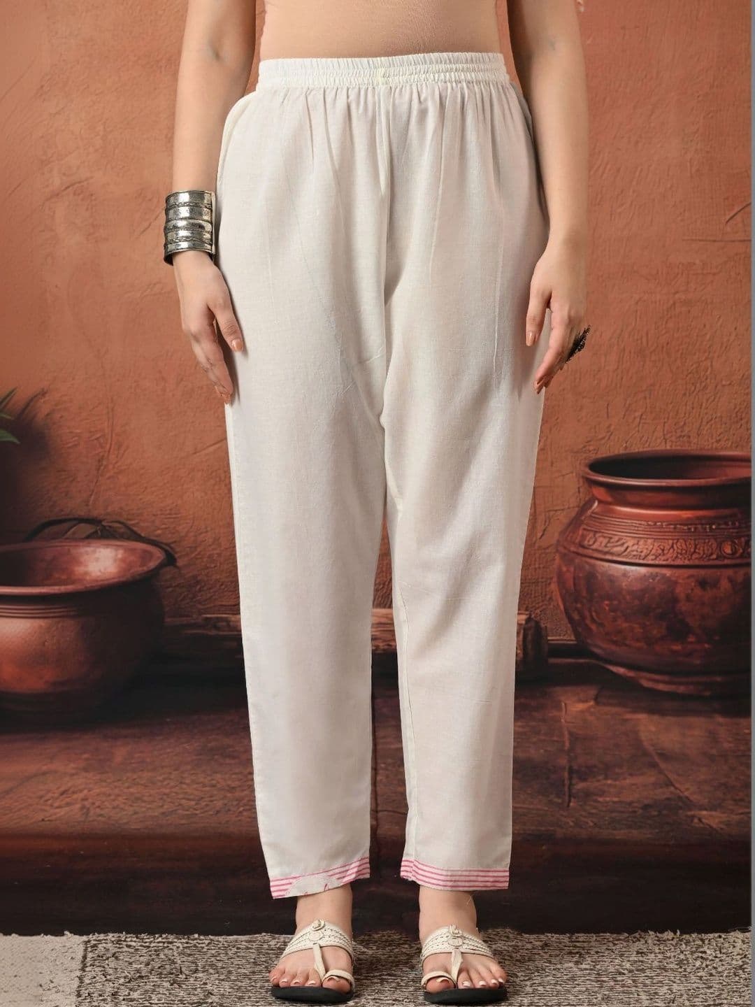 Encourage Women Printed Regular Mirror Work Pure Cotton Kurta with Trousers & With Dupatta thumbnail 7
