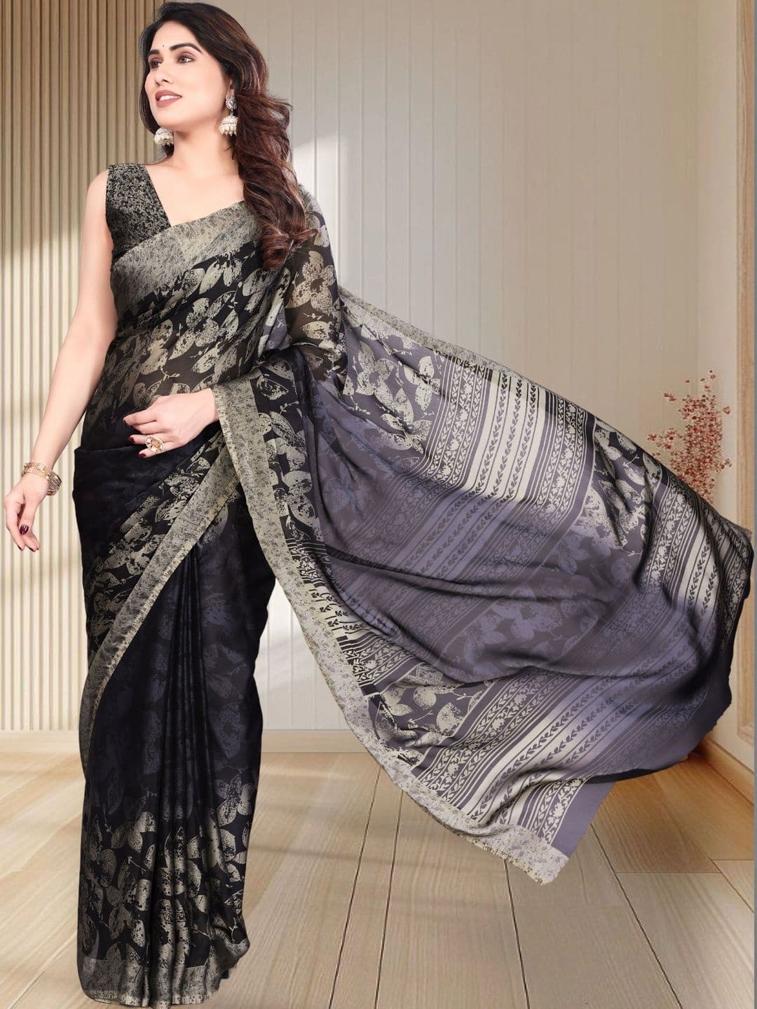 Owee Pure Chiffon Designer Saree - view 1