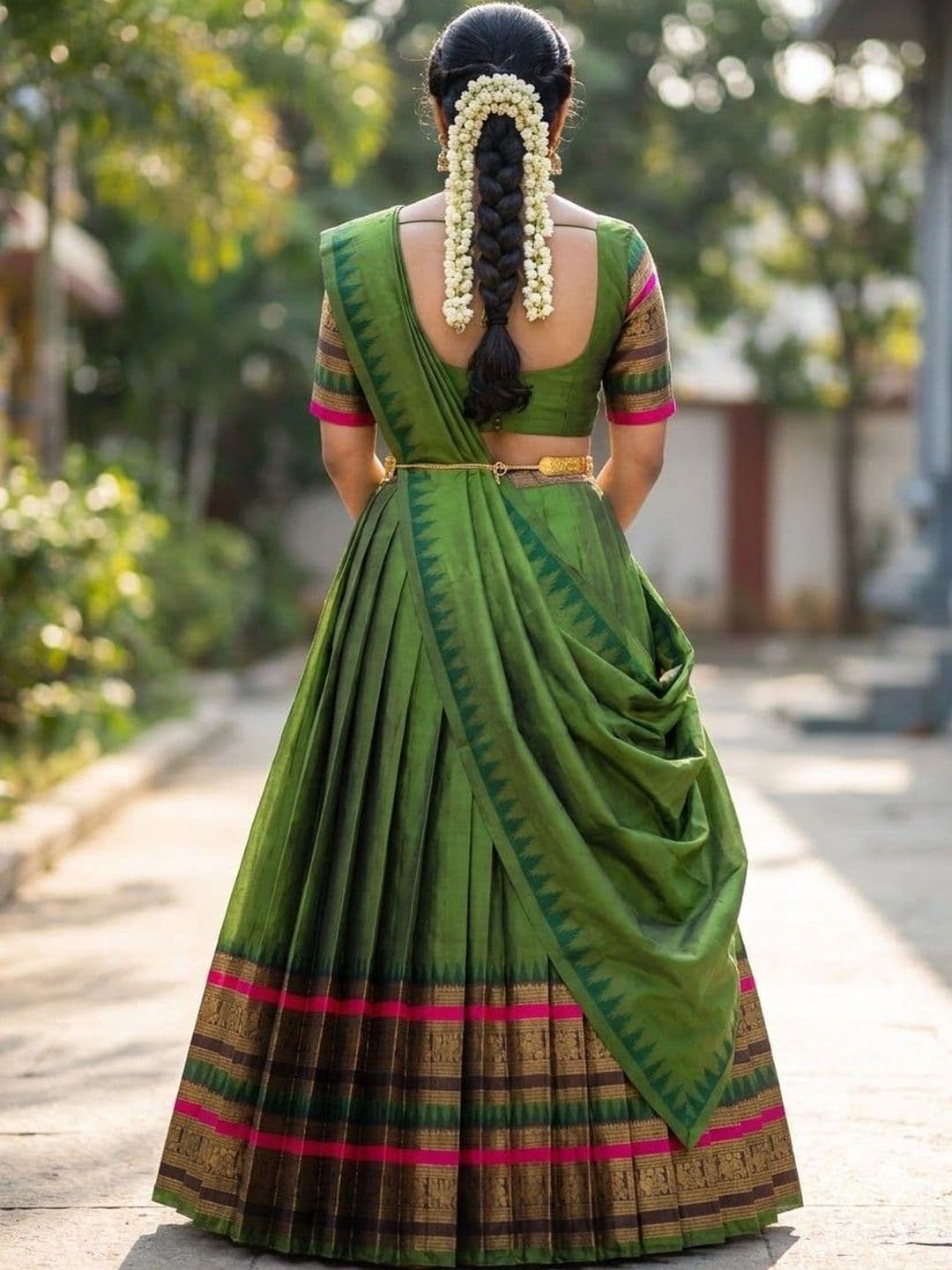 Pink Bindi Semi-Stitched Lehenga & Unstitched Blouse With Dupatta thumbnail 2