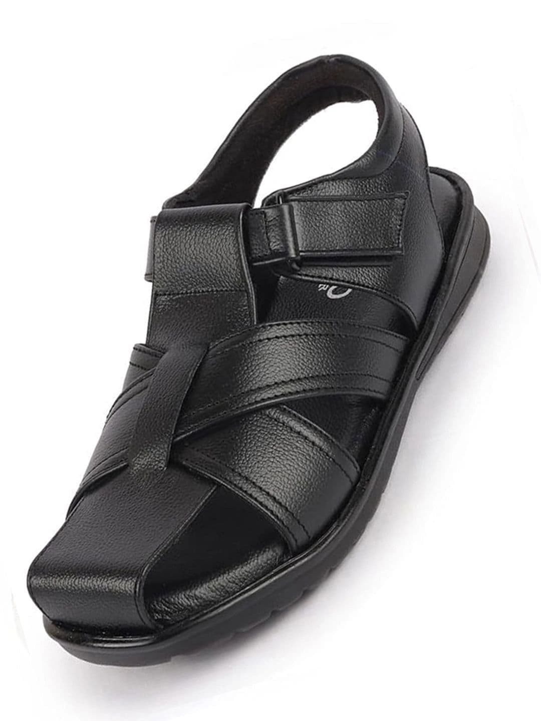 FAUSTO Men Textured Leather Fisherman Sandals - view 1