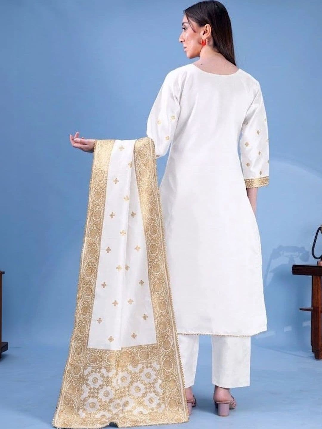 kantuba Art Silk Unstitched Dress Material thumbnail 2