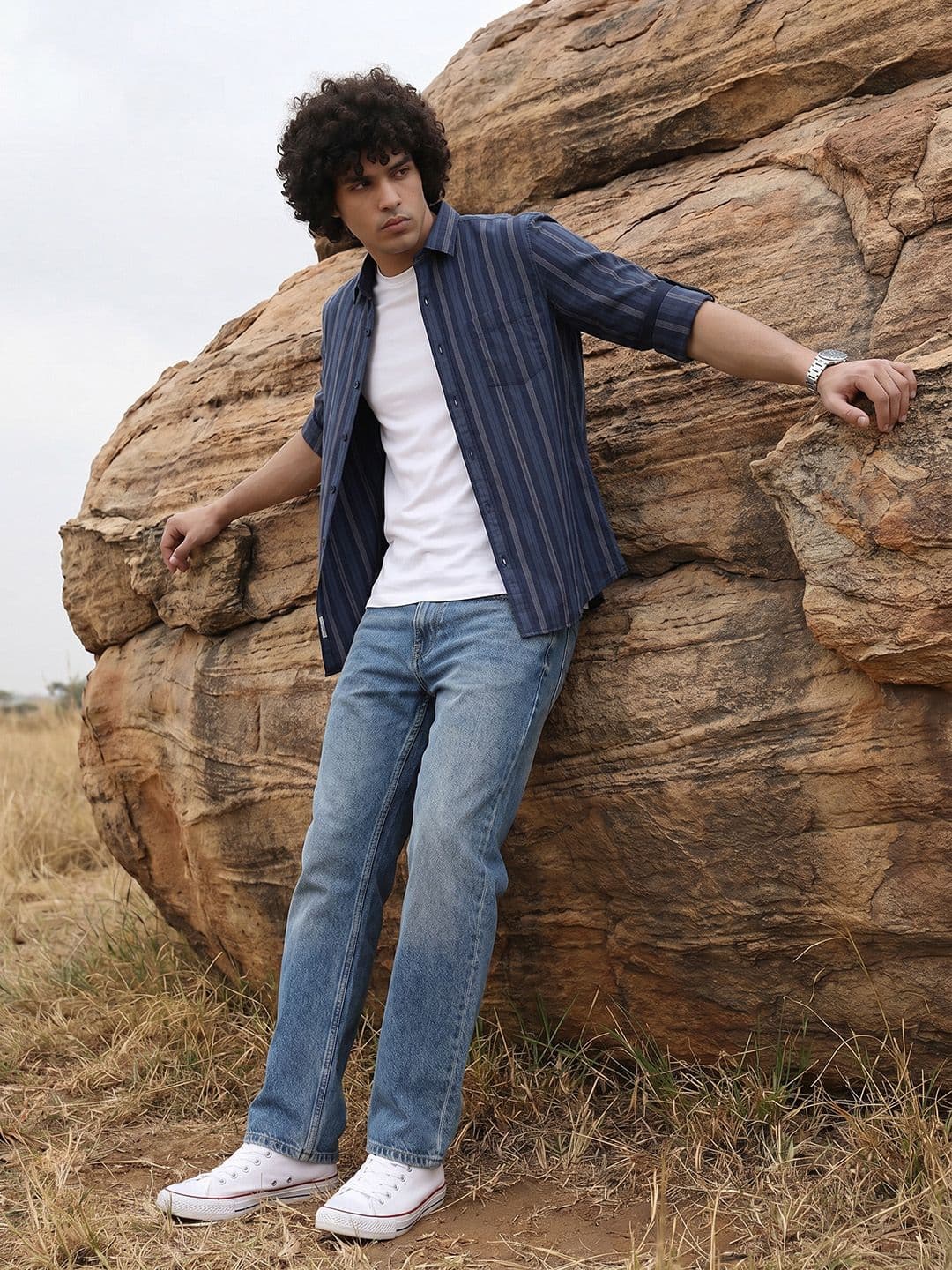 Roadster Life Co. Soft Touch Striped Casual Shirt thumbnail 3
