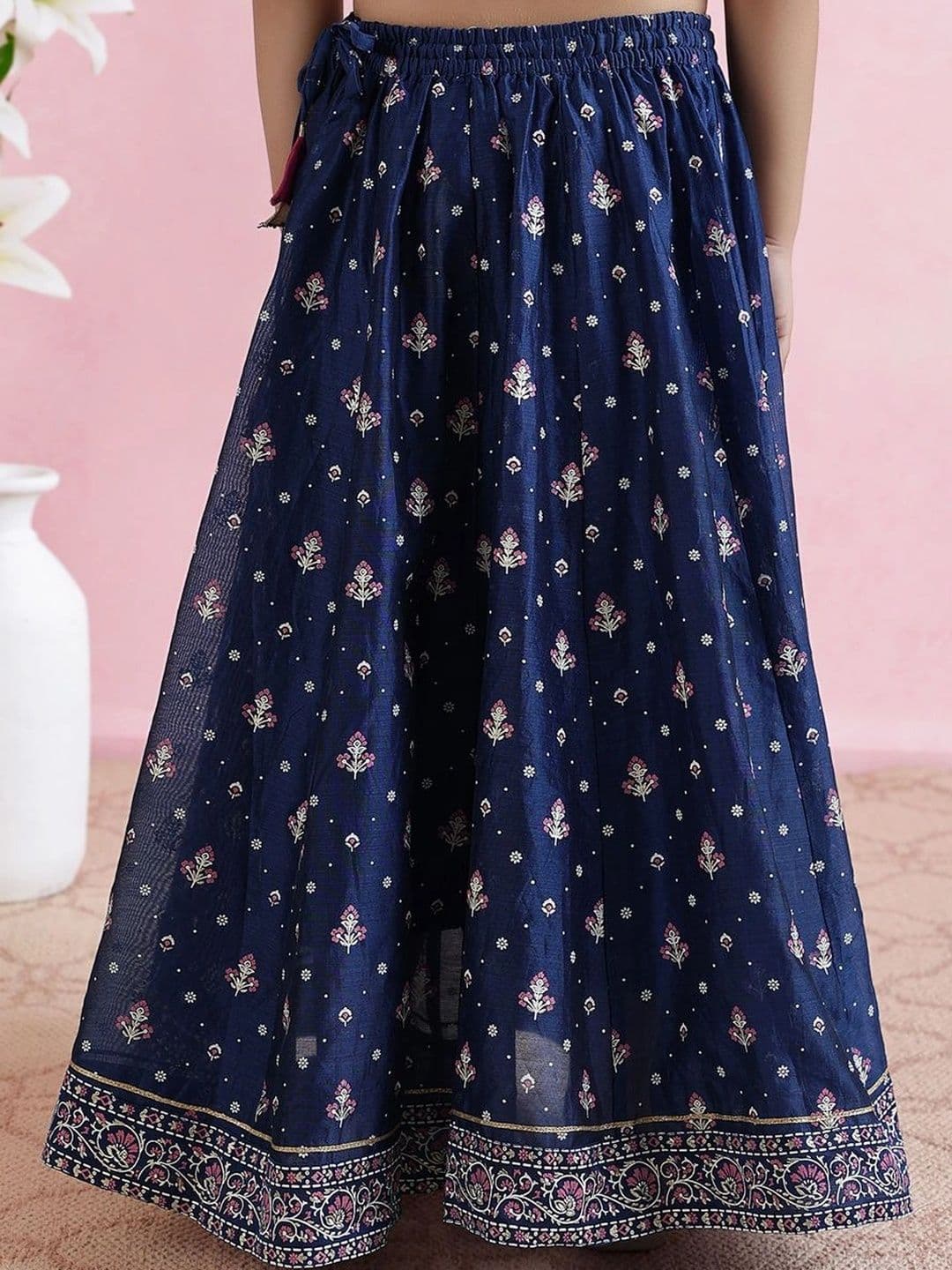 Fabindia Girls Thread Work Ready to Wear Lehenga & Blouse With Dupatta thumbnail 7