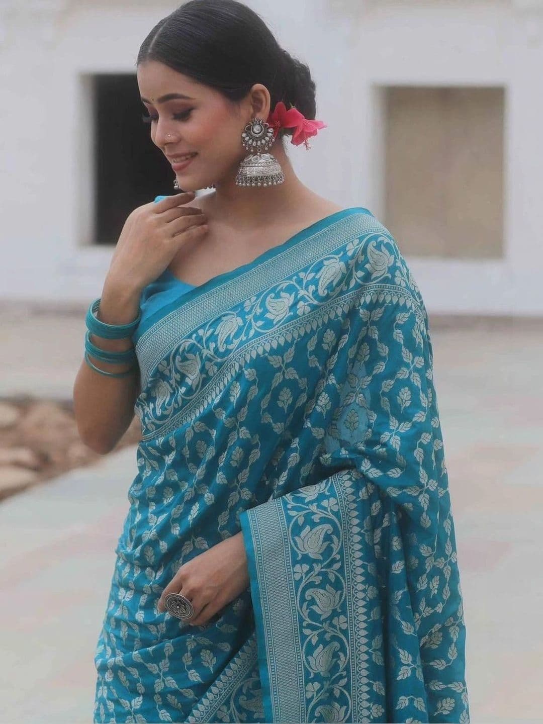 revika Woven Design Zari Art Silk Designer Kanjeevaram Saree thumbnail 3