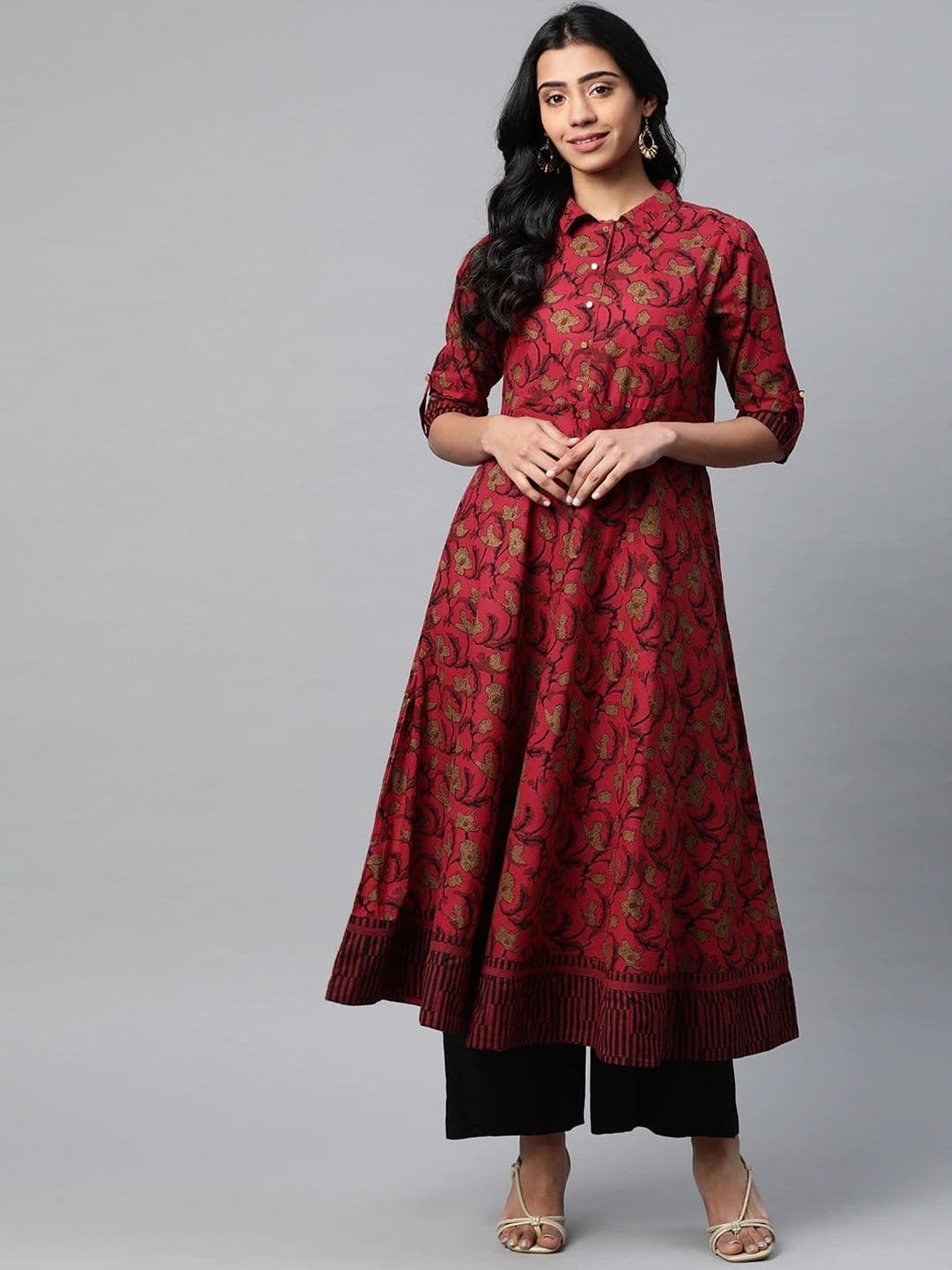 KALINI Quirky Printed Gotta Patti Anarkali Kurta thumbnail 3
