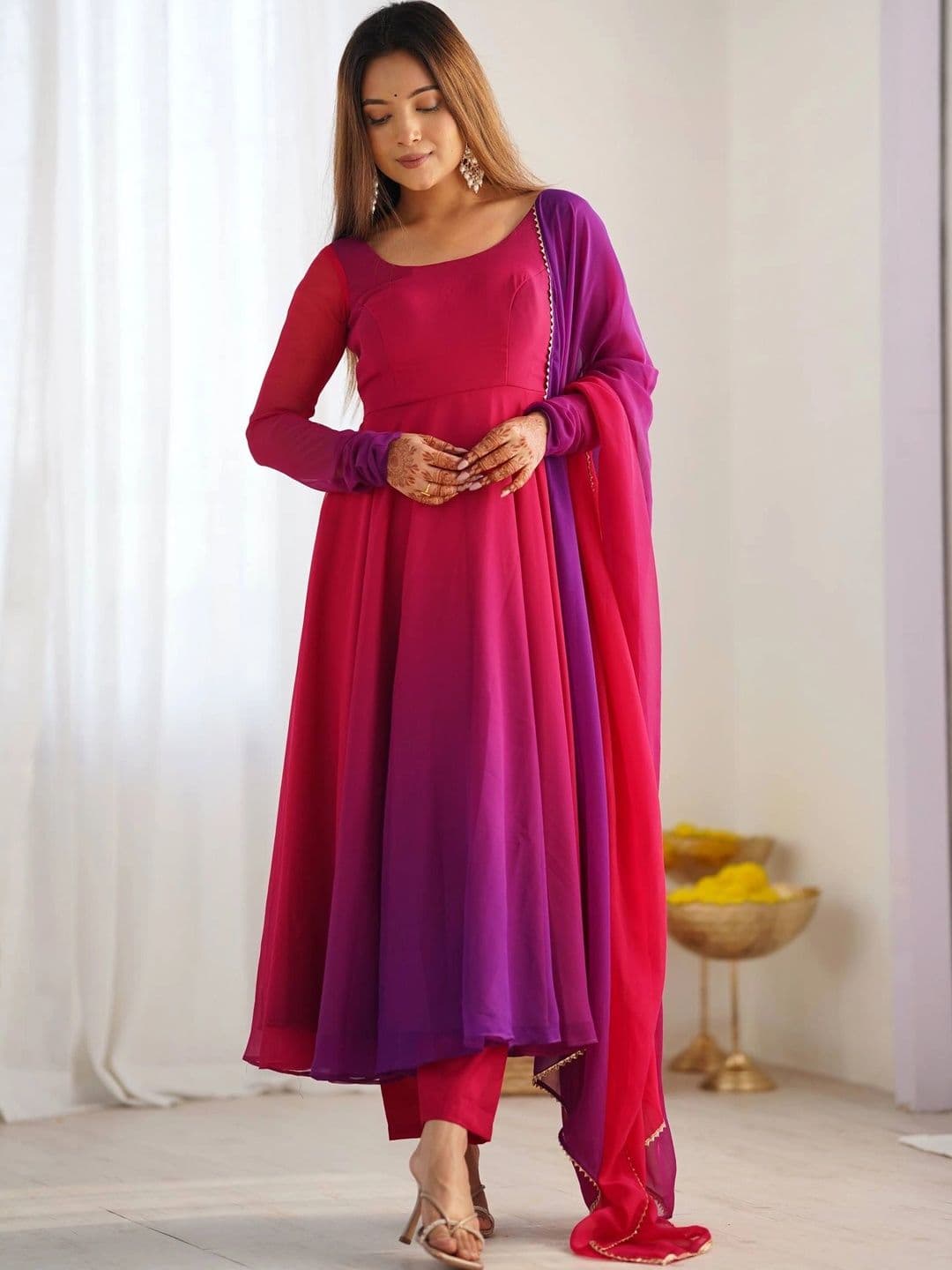 VASTRABELLA Women Ombre Dyed Regular Kurta with Trousers & With Dupatta - view 1