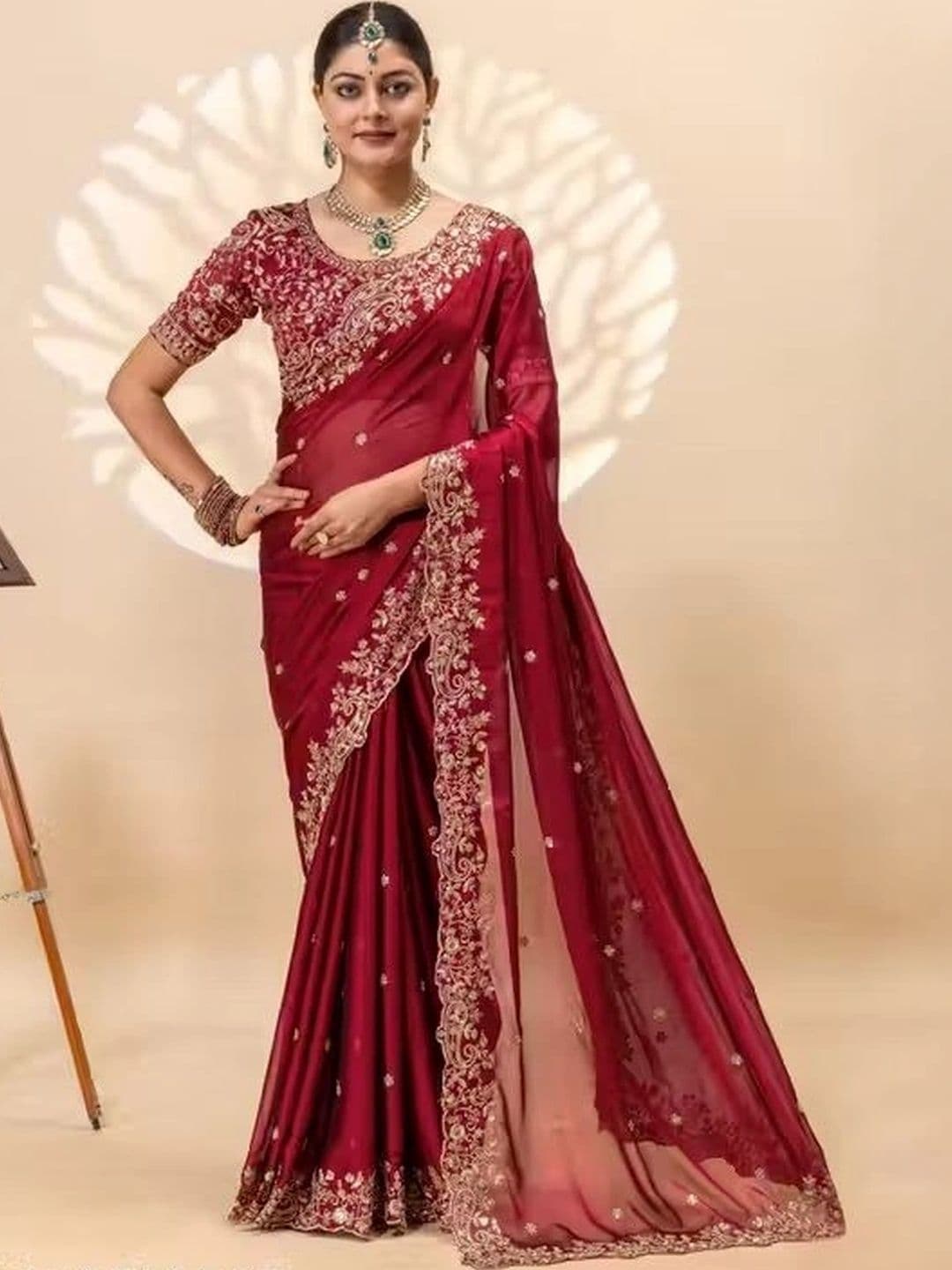 kantuba Zari Art Silk Heavy Work Saree - view 1