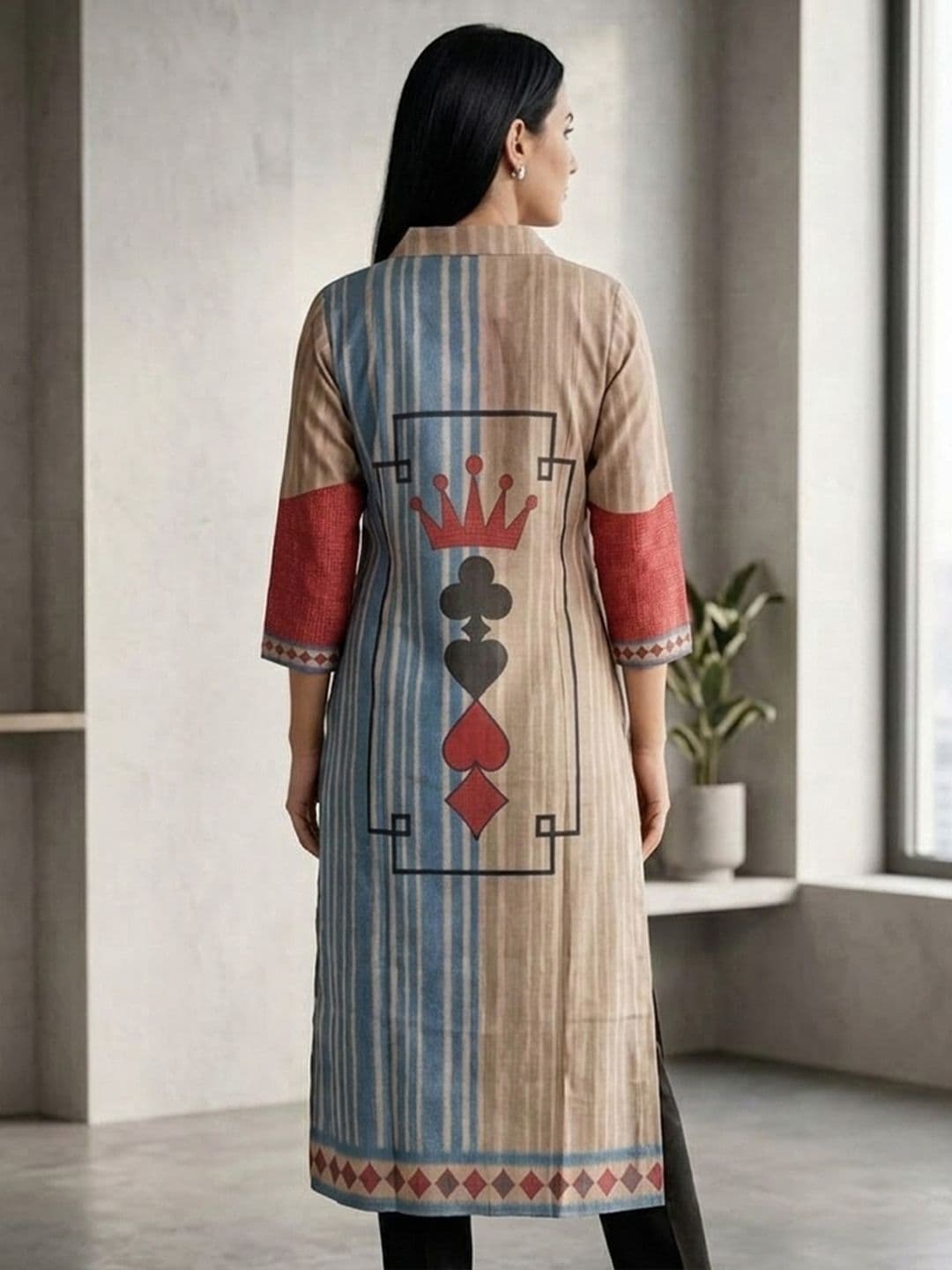 Varanga Women Quirky Printed Chanderi Silk Kurta thumbnail 5