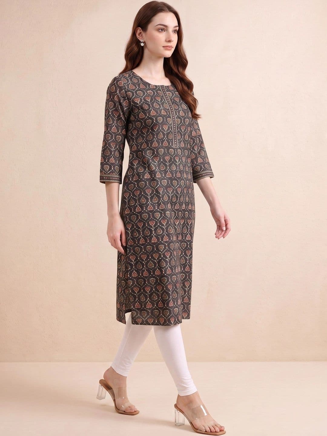 COTTON CULTURE Women Ethnic Motifs Printed Indie Prints Kurta thumbnail 5
