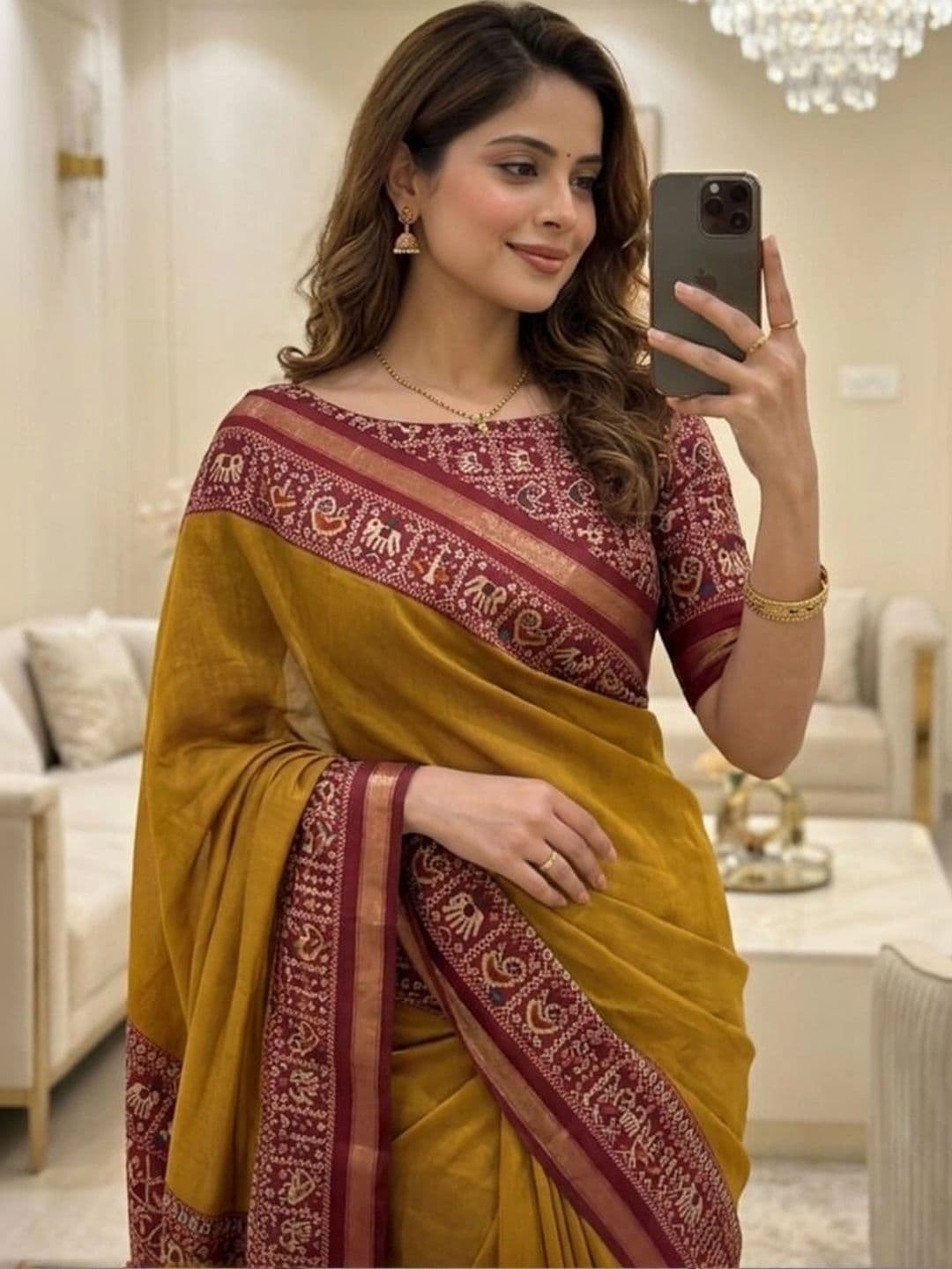 Owee Zari Silk Cotton Designer Maheshwari Saree - view 1