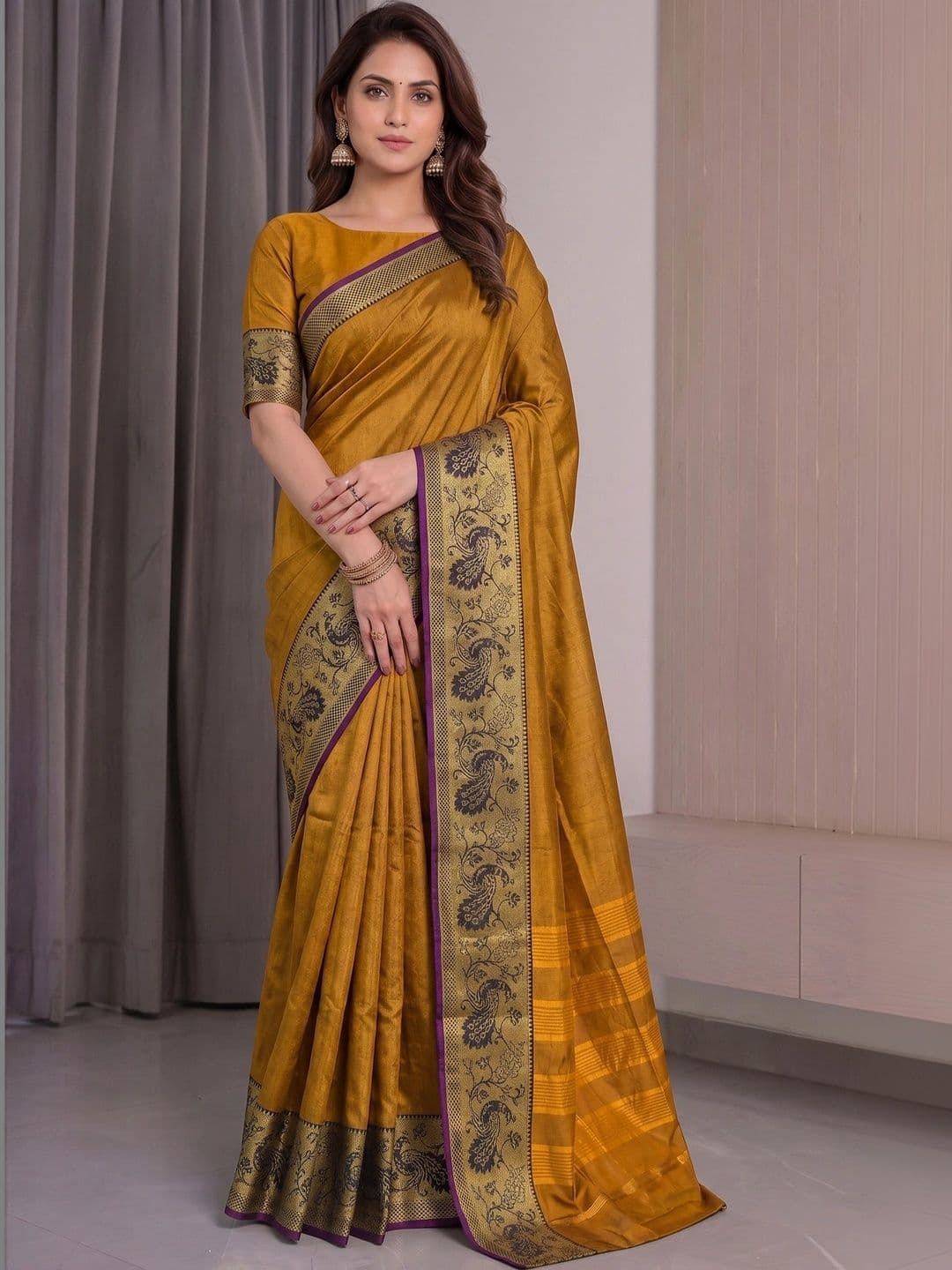 Owee Zari Silk Cotton Designer Saree - view 1