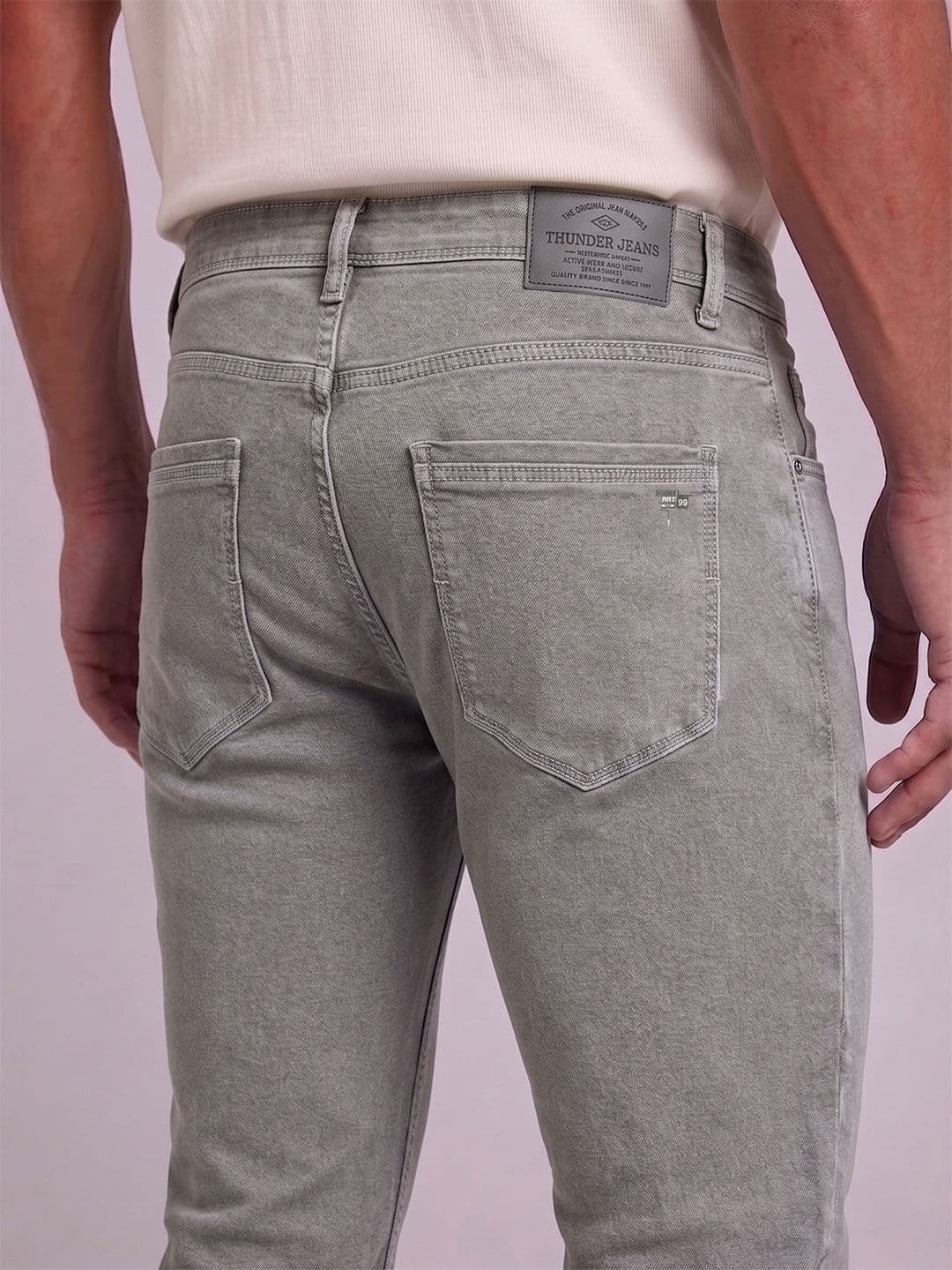 THUNDER JEANS Men Slim Fit Mid-Rise Stretchable Jeans thumbnail 4