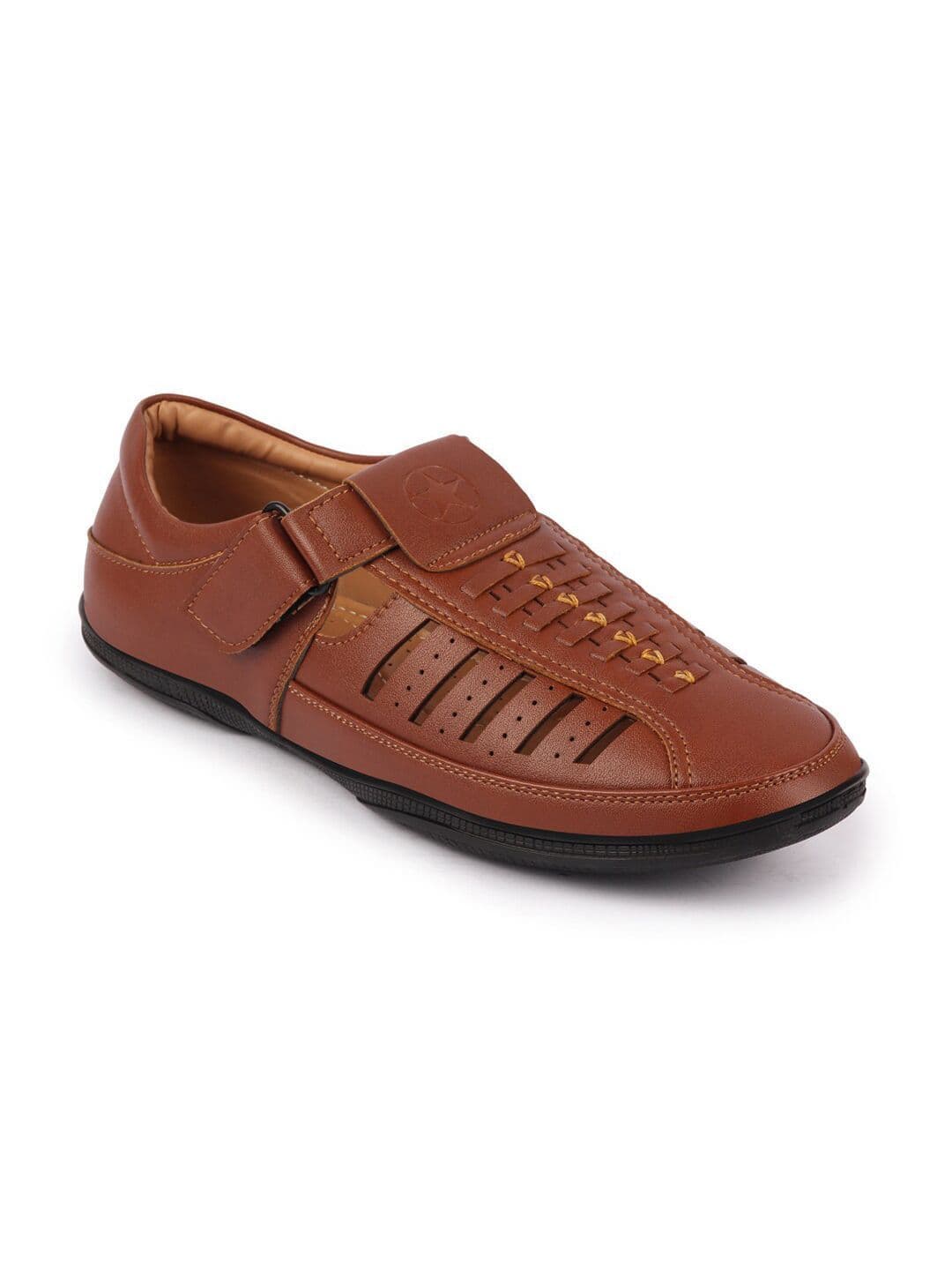 FAUSTO Men Tan Fisherman Sandals thumbnail 6