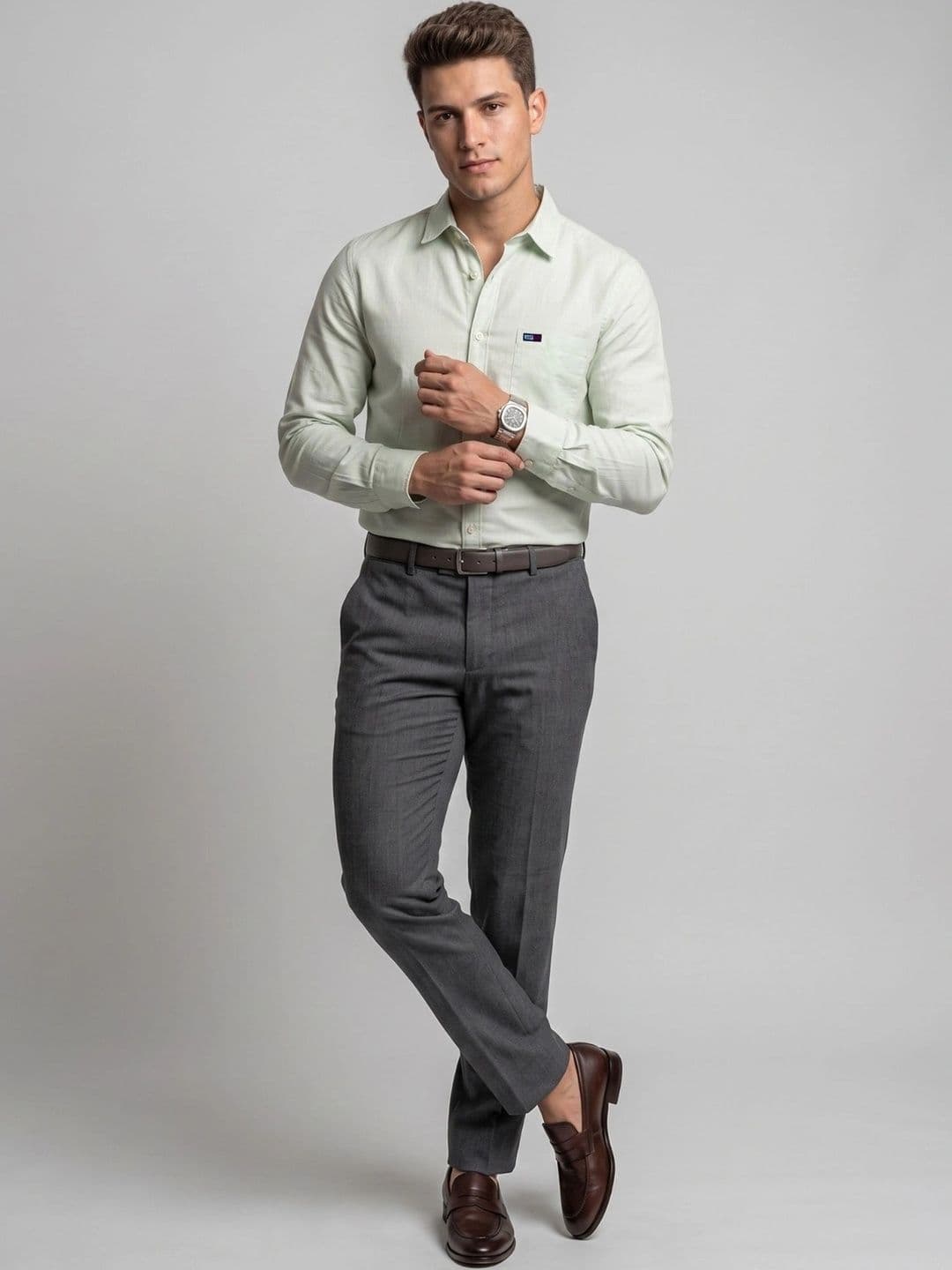 U.S. PITCHERS Men Modern Slim Fit Formal Shirt thumbnail 2