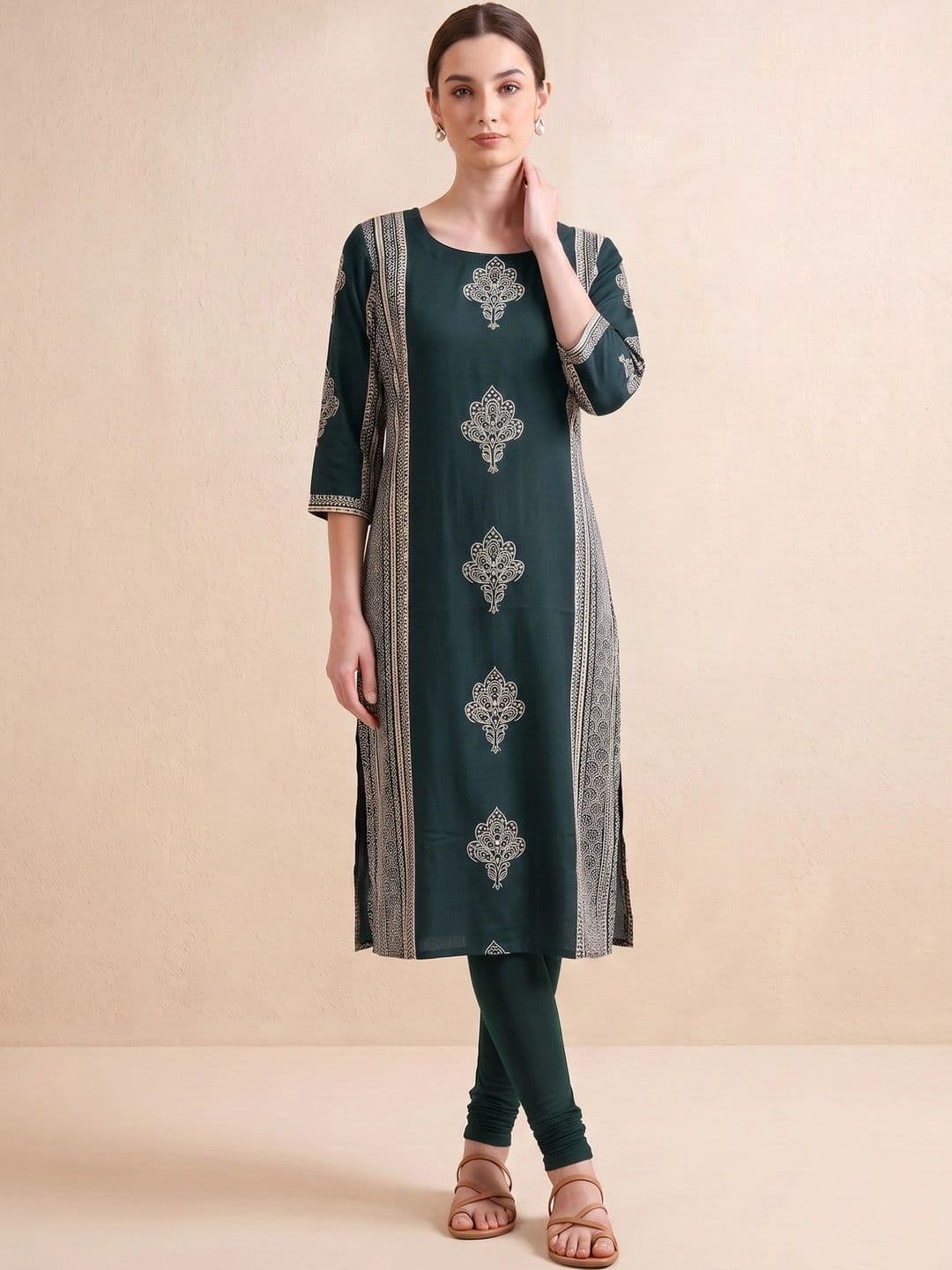 COTTON CULTURE Women Ethnic Motifs Printed Indie Prints Kurta thumbnail 3