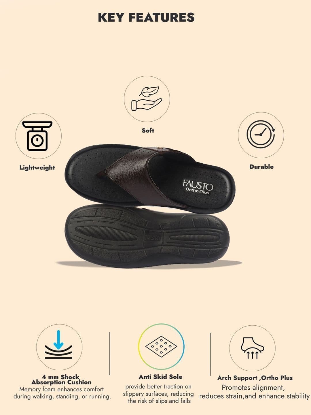 FAUSTO Men PU Comfort Sandals thumbnail 5