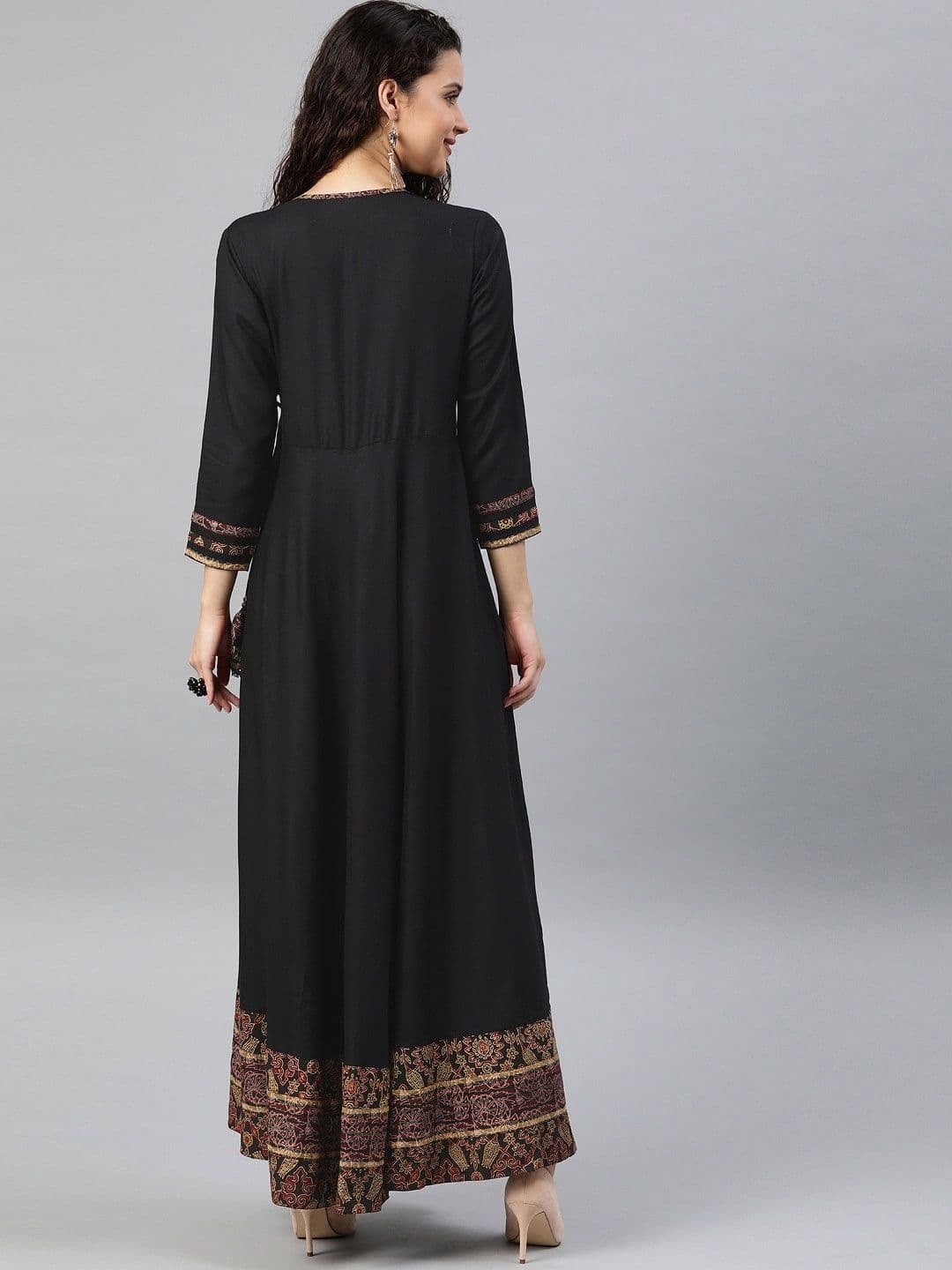 KALINI V-Neck Long Sleeves Sequins Flared Anarkali Kurta thumbnail 4
