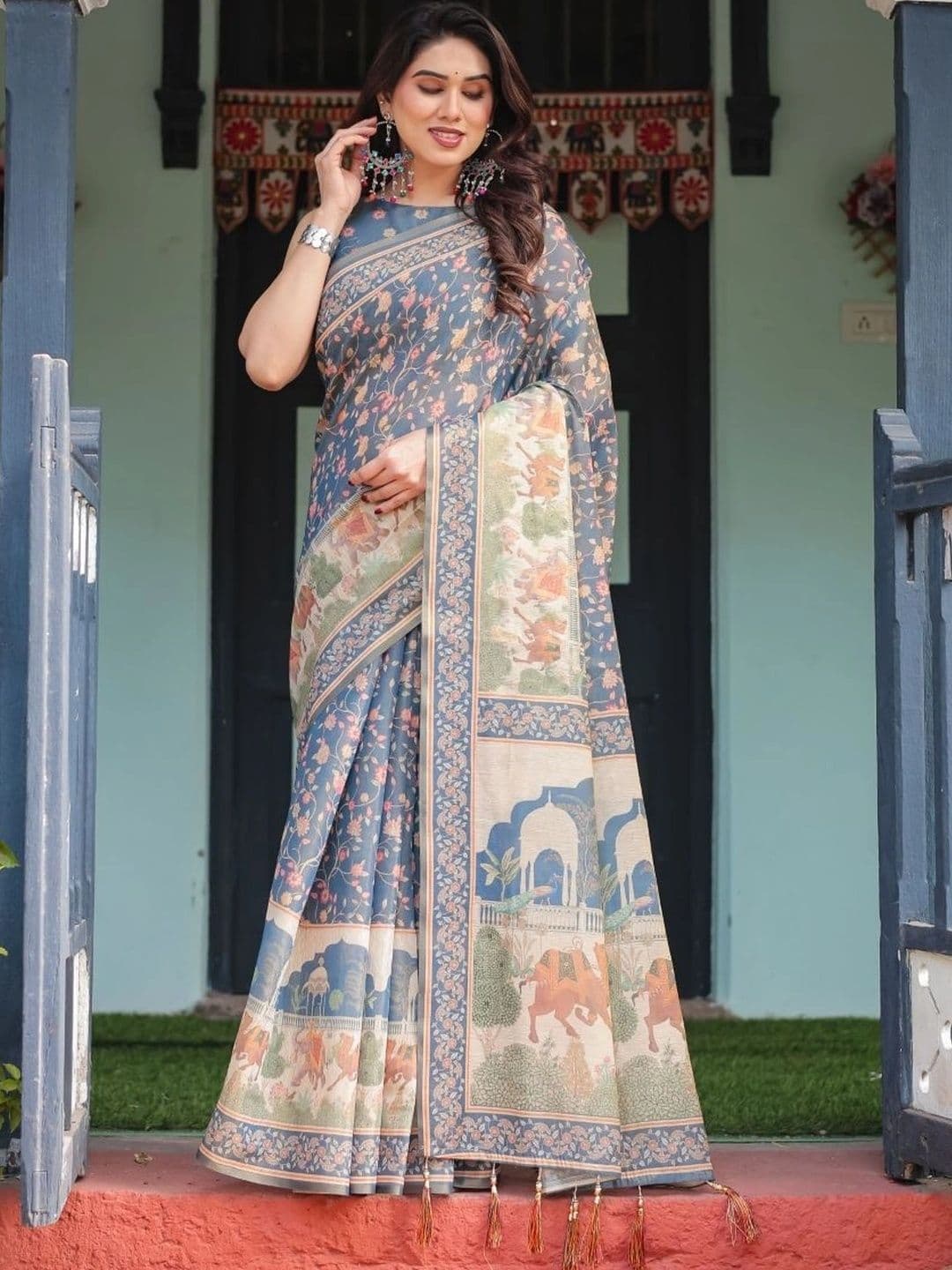 Suha Paisley Art Silk Saree thumbnail 6