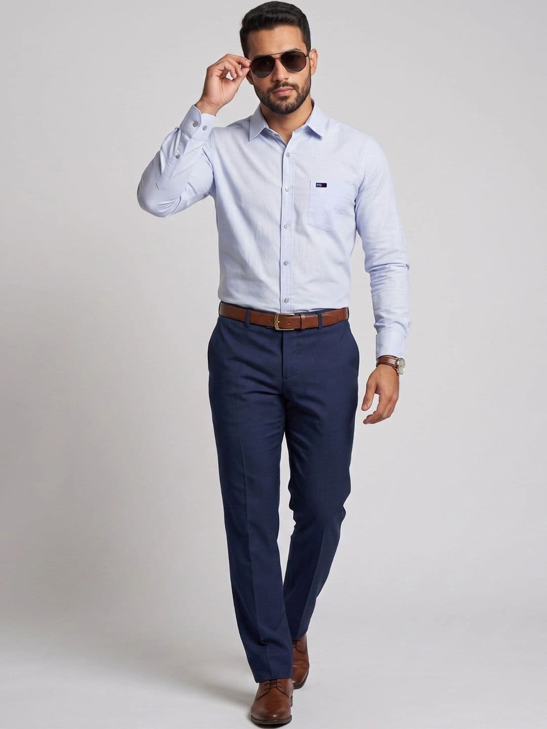 U.S. PITCHERS Men Modern Slim Fit Formal Shirt thumbnail 6