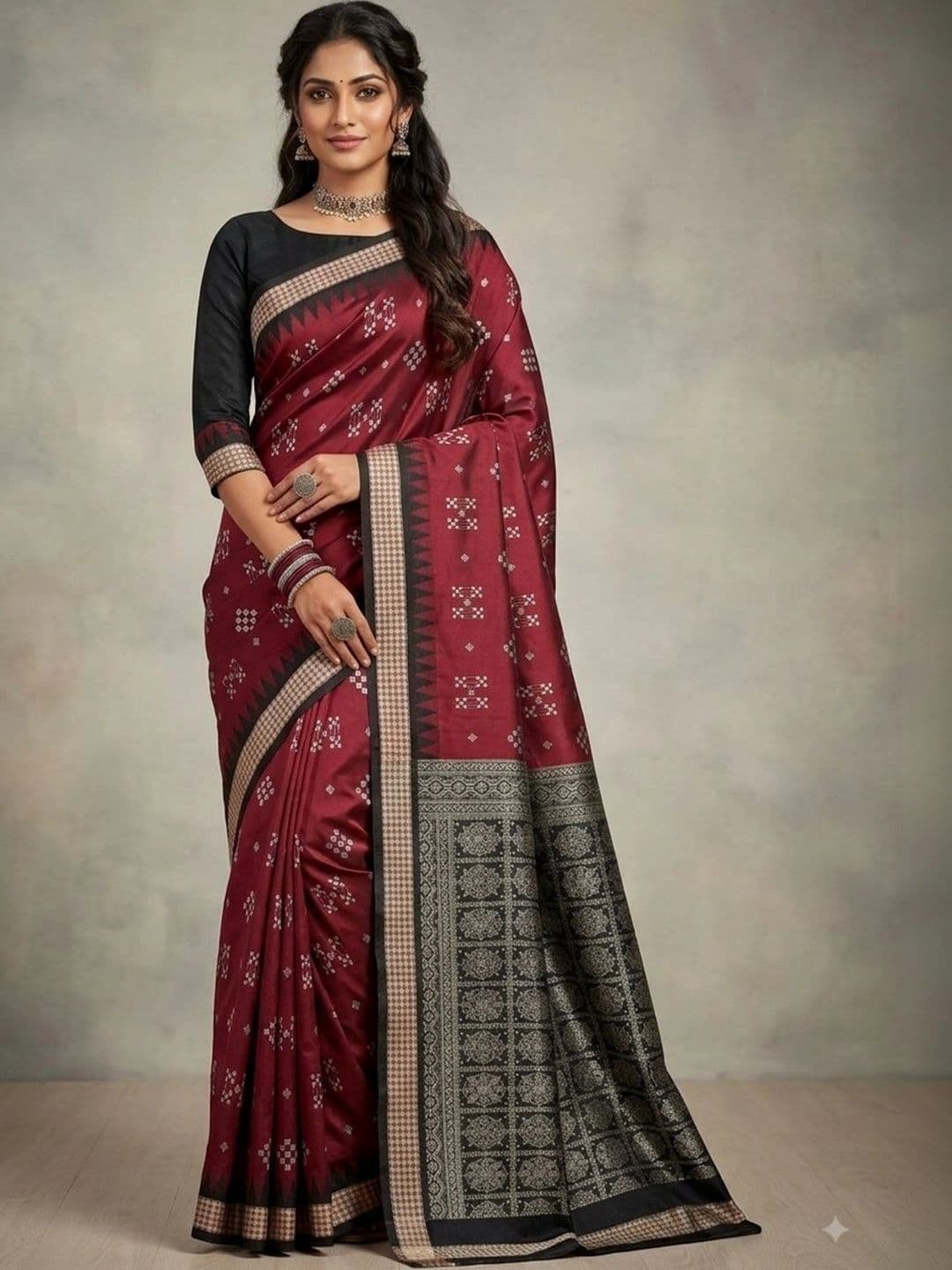 SHOPSILK Zari Art Silk Sambalpuri Saree thumbnail 3