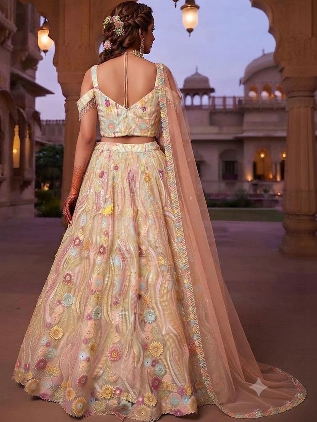 Indi Kal Embellished Sequinned Ready to Wear Lehenga & Blouse With Dupatta thumbnail 5