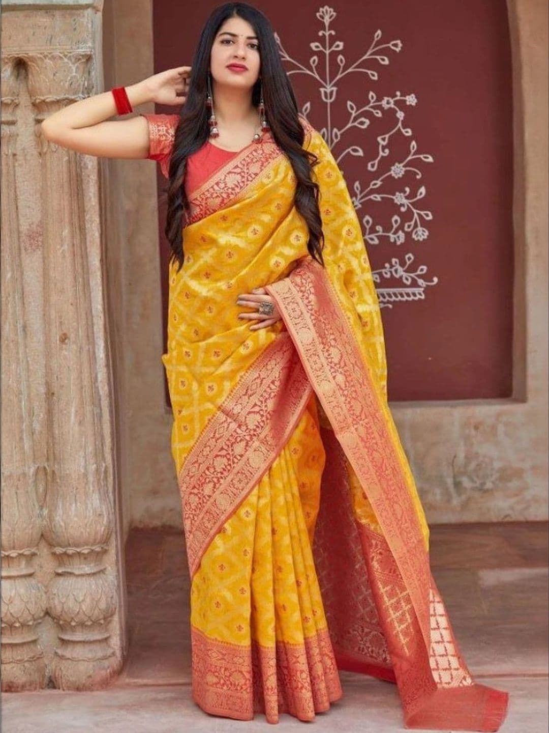revika Woven Design Zari Art Silk Designer Kanjeevaram Saree thumbnail 2