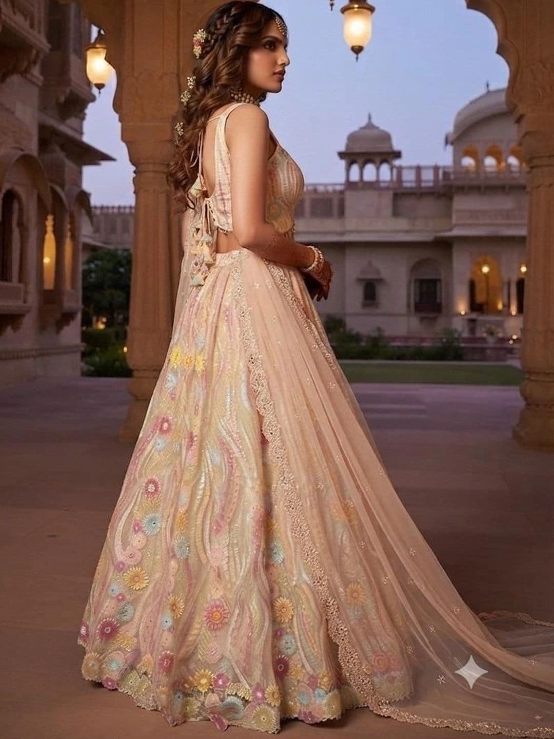 Indi Kal Embellished Sequinned Ready to Wear Lehenga & Blouse With Dupatta thumbnail 7