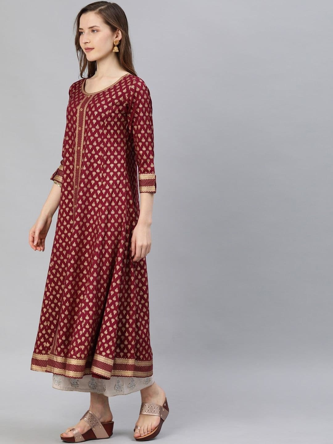 KALINI Ethnic Motifs Printed Anarkali Kurta thumbnail 4