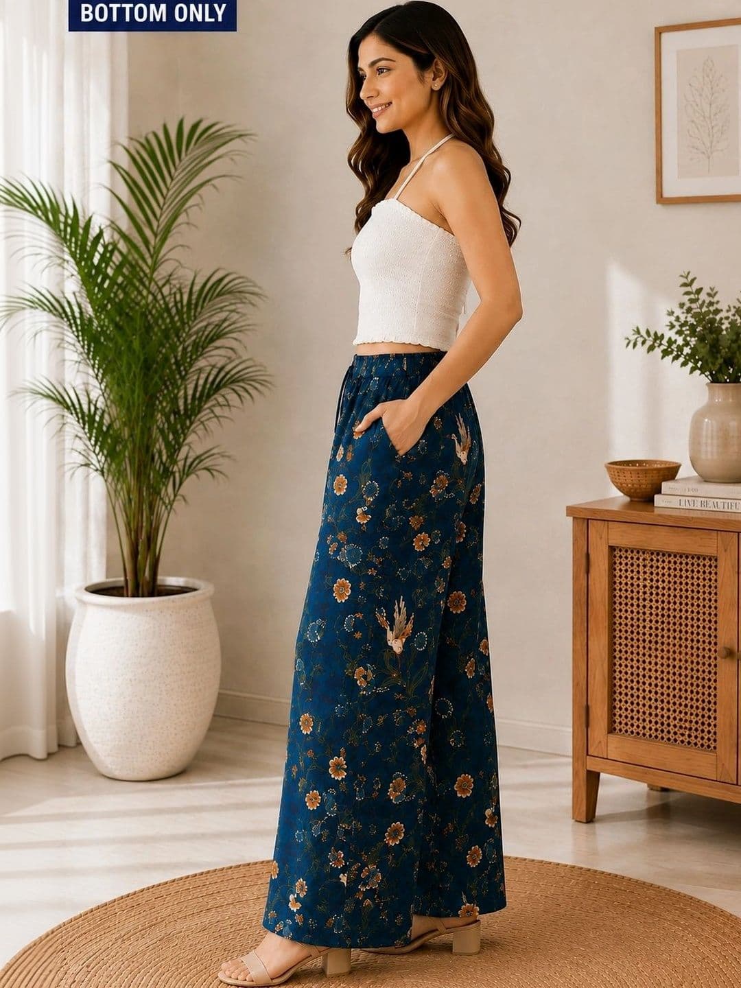 HAYA ETHNIC Women Floral Printed Ethnic Palazzos thumbnail 2
