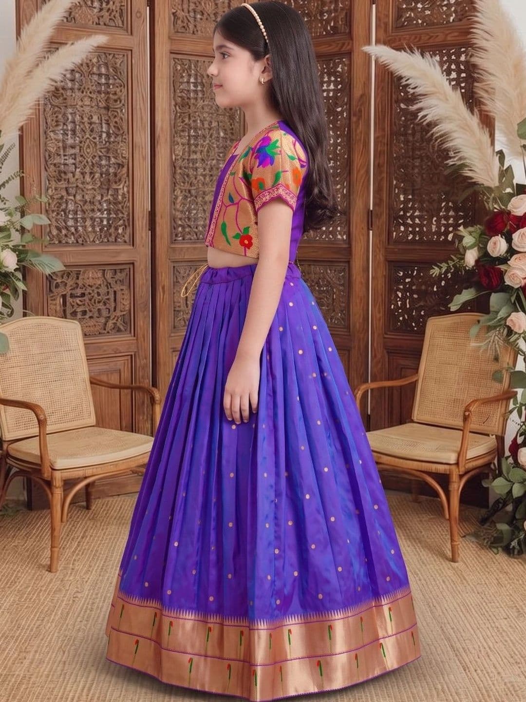 Sangria Girls Embroidered  Lehenga & Choli thumbnail 4