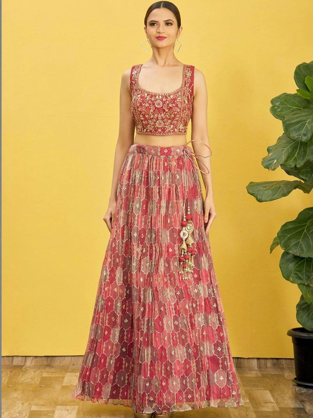 Zeel Clothing Embroidered Semi-Stitched Lehenga & Unstitched Blouse With Dupatta thumbnail 2