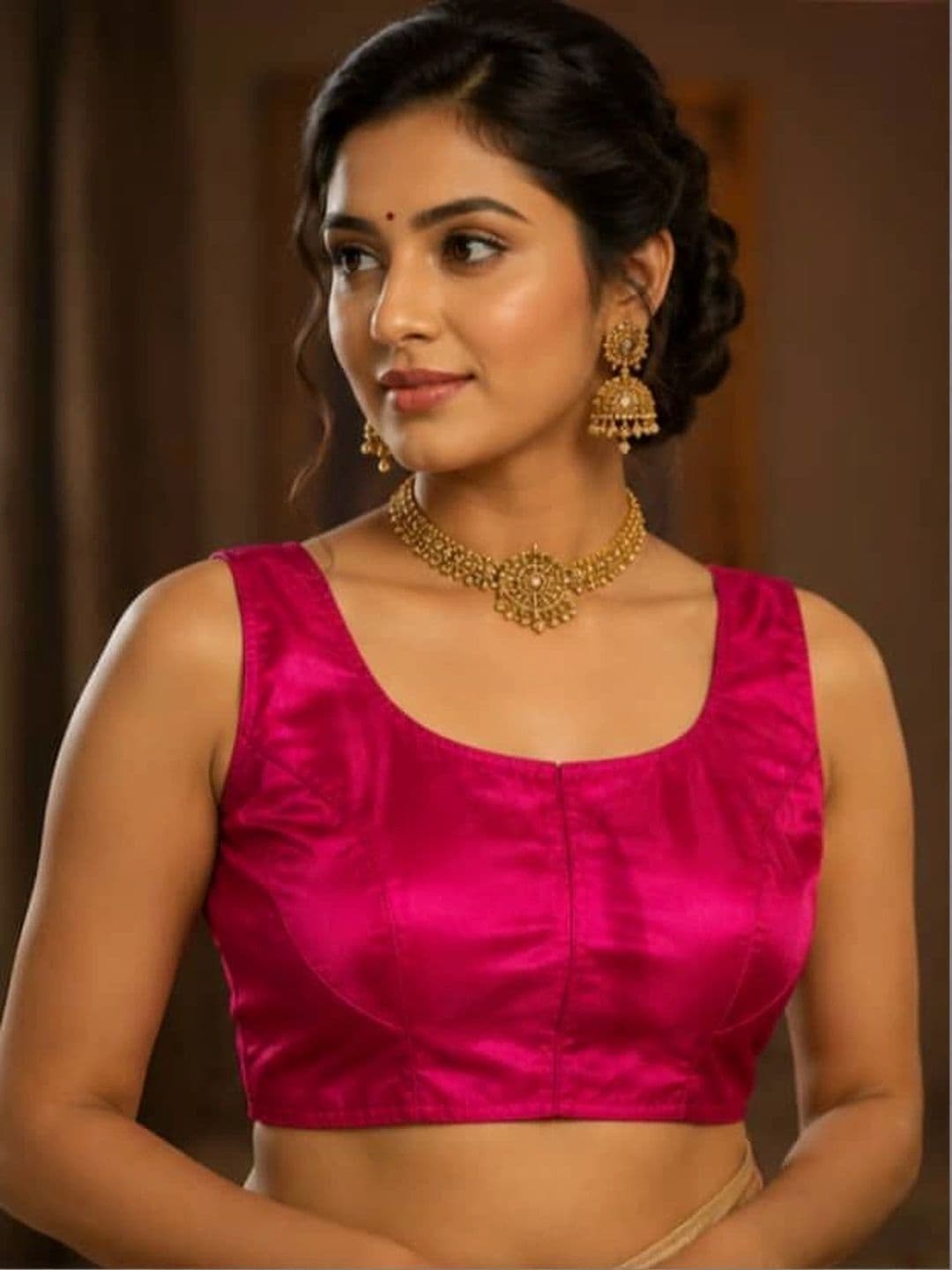 SHILPANJALI Dupion Solid Saree Blouse - view 1