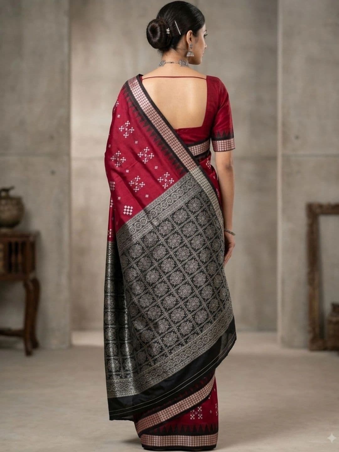 SHOPSILK Zari Art Silk Sambalpuri Saree thumbnail 2