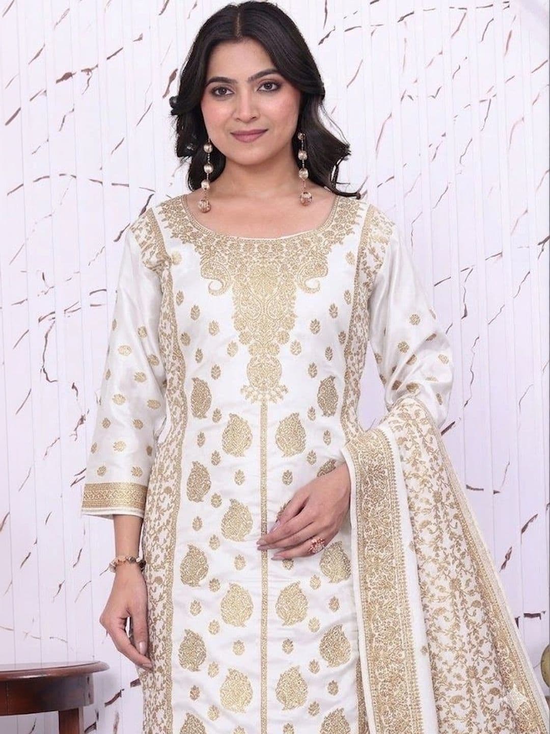 kantuba Art Silk Unstitched Dress Material thumbnail 2
