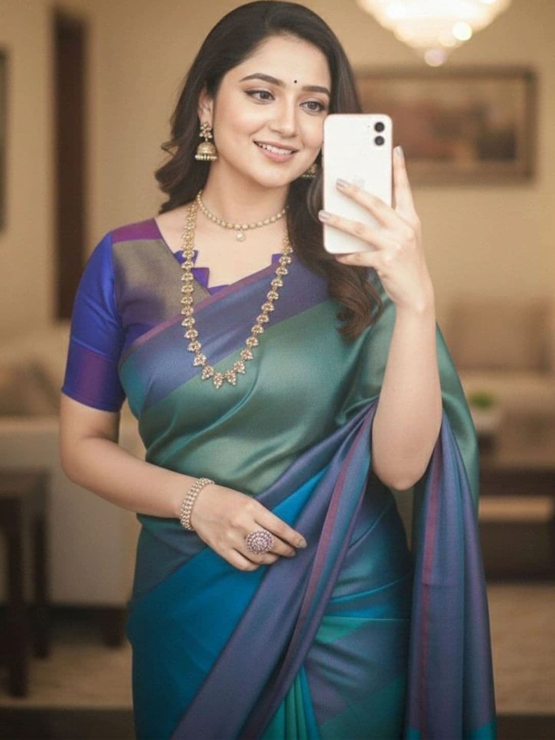 Owee Silk Cotton Designer Saree thumbnail 2