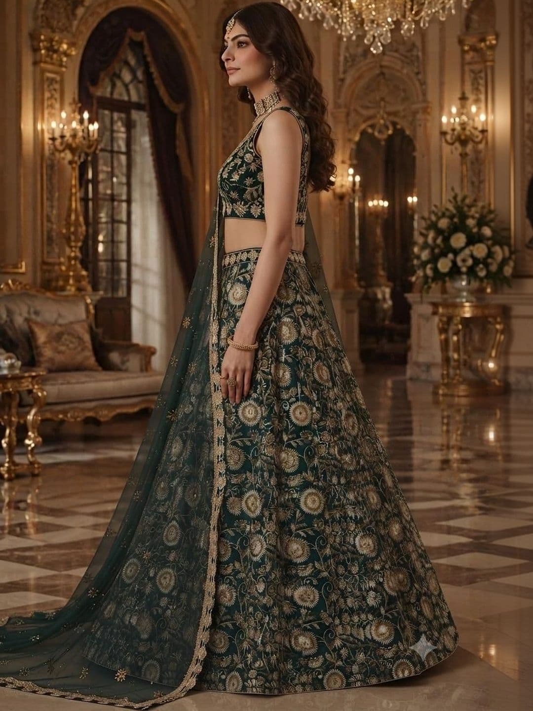 Indi Kal Embroidered Ready to Wear Lehenga & Blouse With Dupatta thumbnail 4