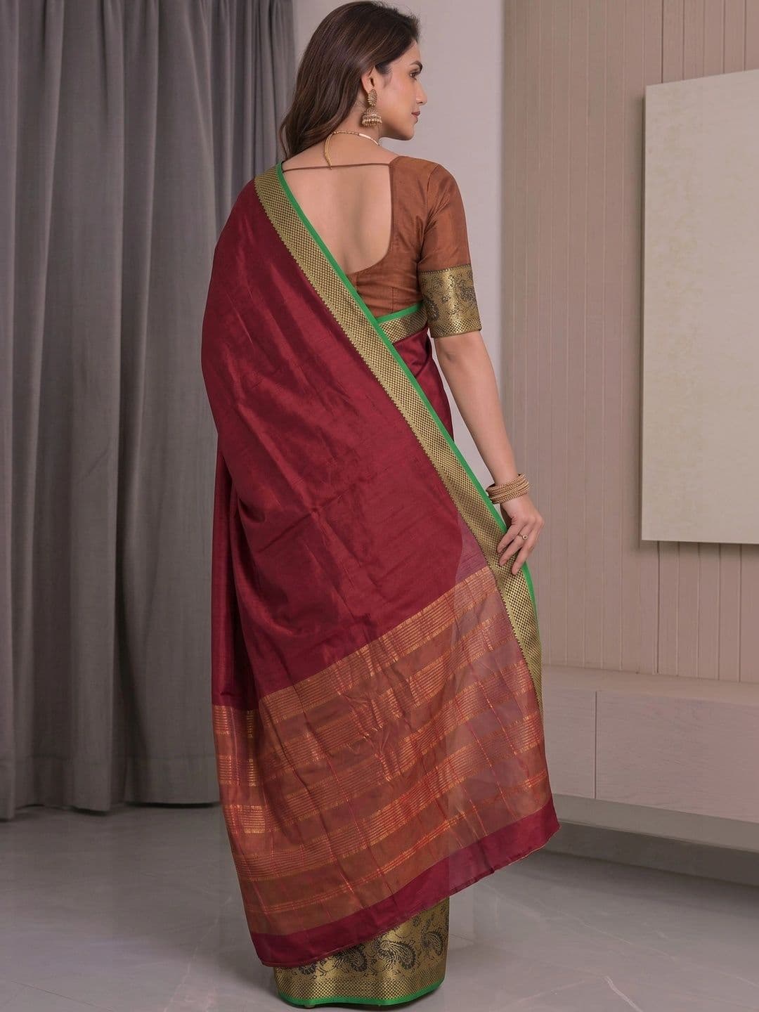 Owee Woven Design Zari Silk Cotton Designer Saree thumbnail 2