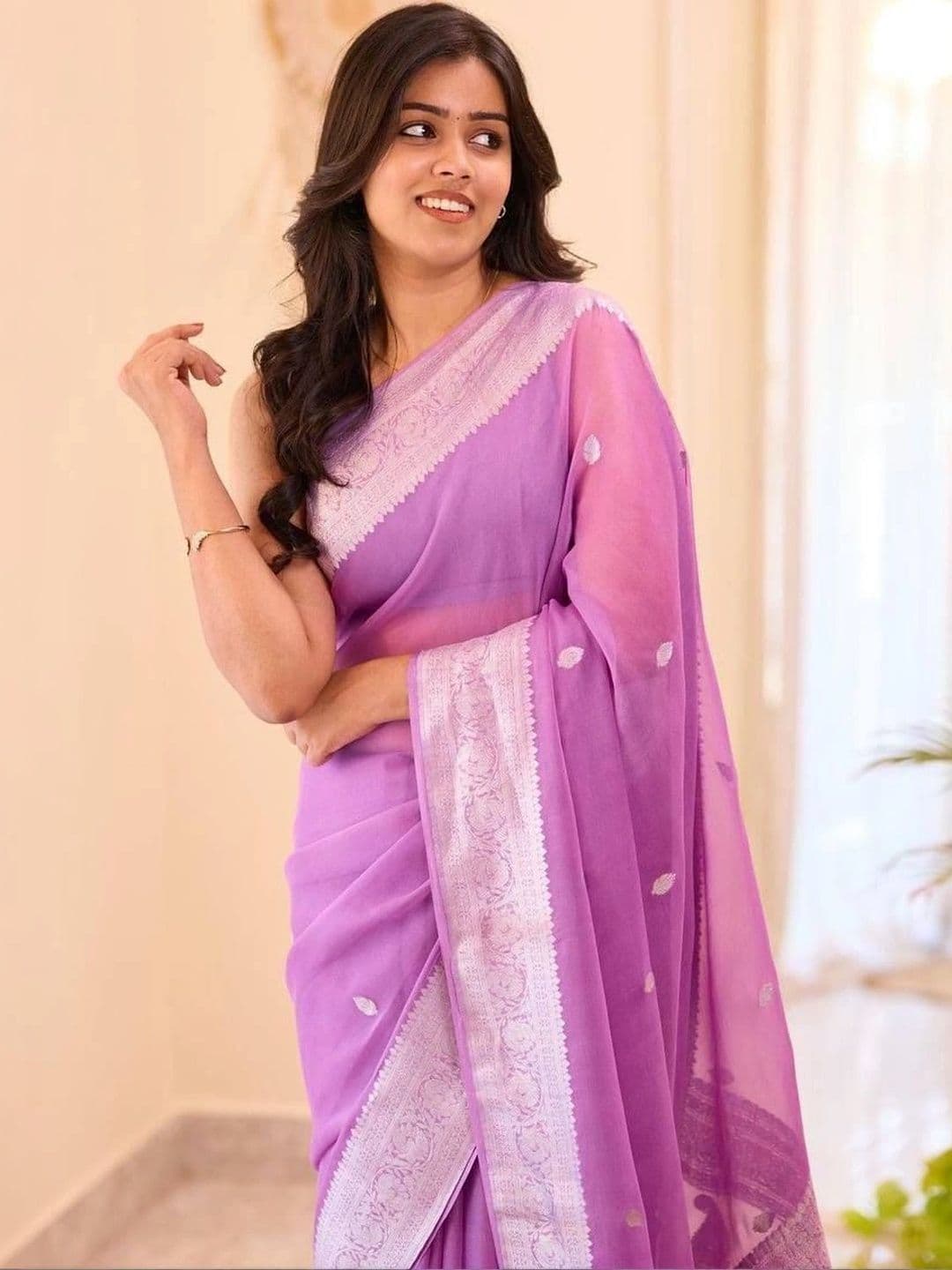 revika Woven Design Zari Art Silk Designer Kanjeevaram Saree thumbnail 3