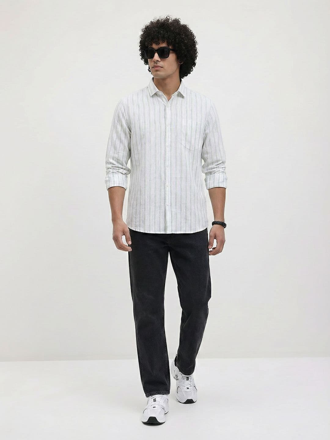 Roadster Life Co.Cotton Linen Striped Shirt thumbnail 3