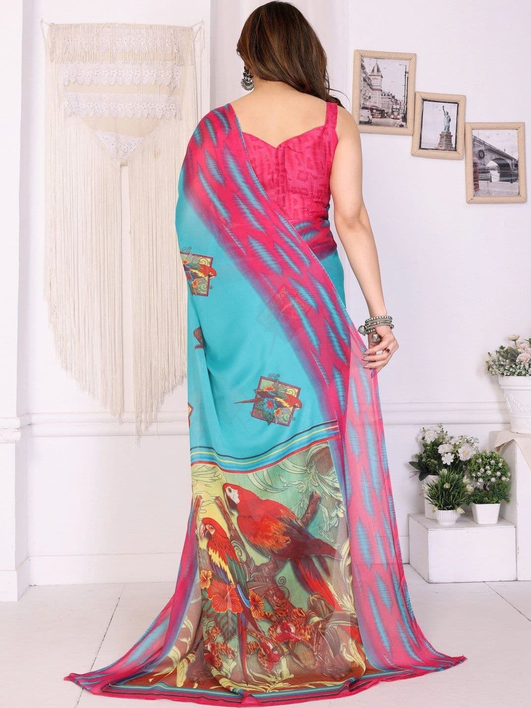 Owee Pure Chiffon Designer Saree thumbnail 2