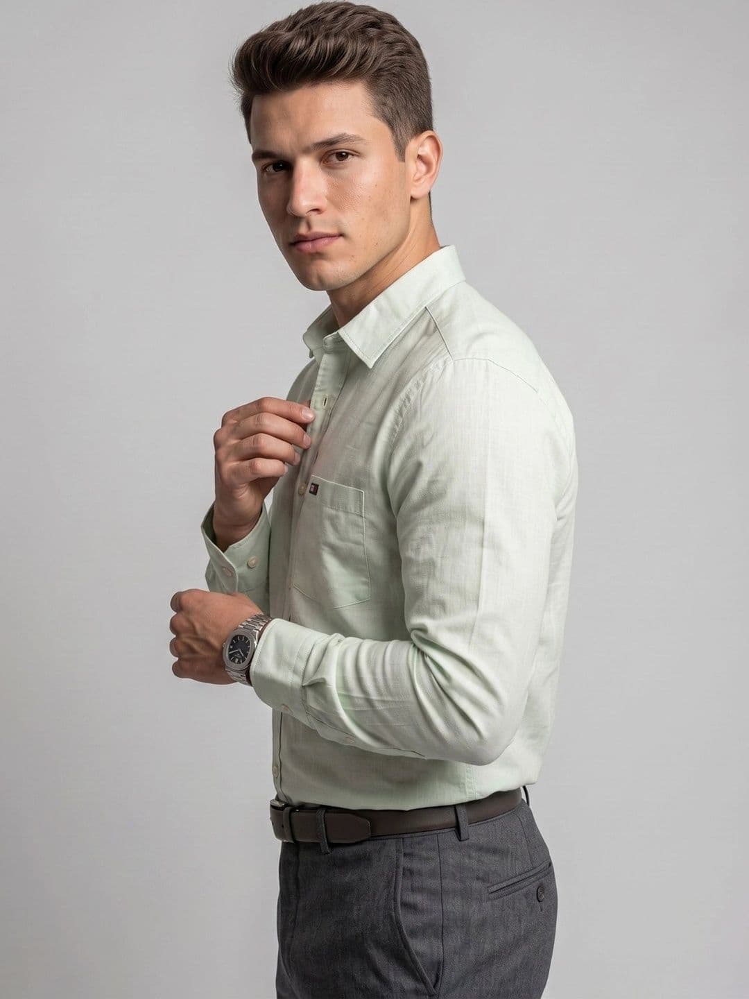 U.S. PITCHERS Men Modern Slim Fit Formal Shirt thumbnail 4