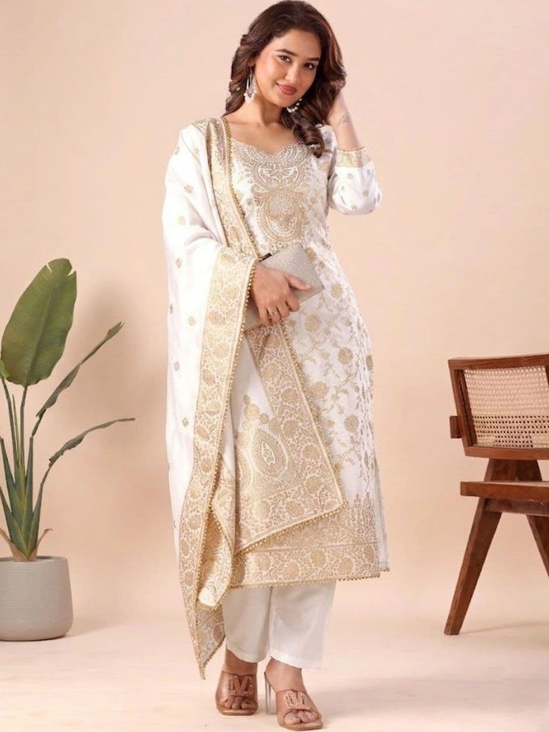 kantuba Art Silk Unstitched Dress Material thumbnail 2