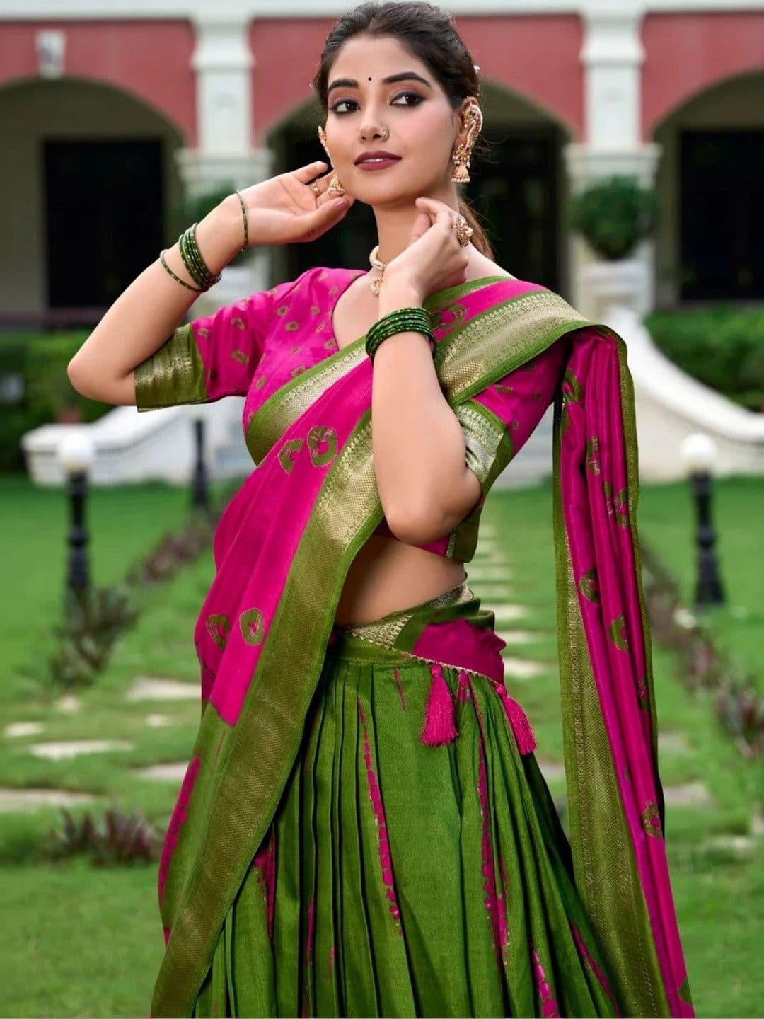 YOONECK Ready to Wear Lehenga & Blouse With Dupatta thumbnail 5