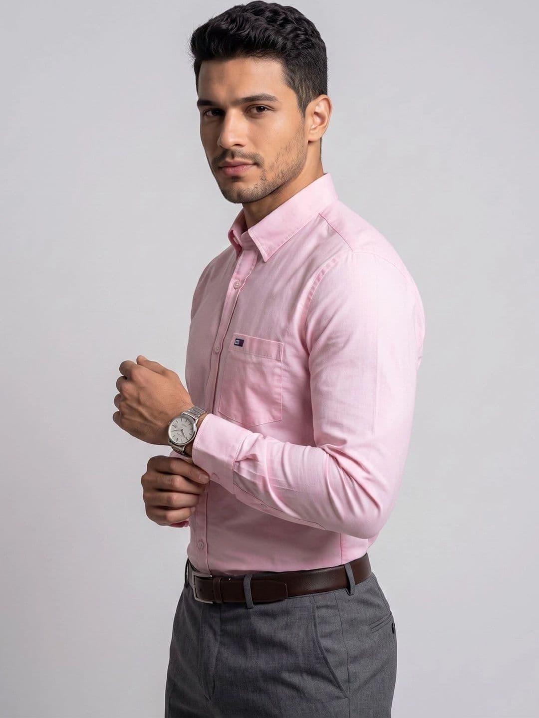 U.S. PITCHERS Men Modern Slim Fit Semiformal Shirt thumbnail 6